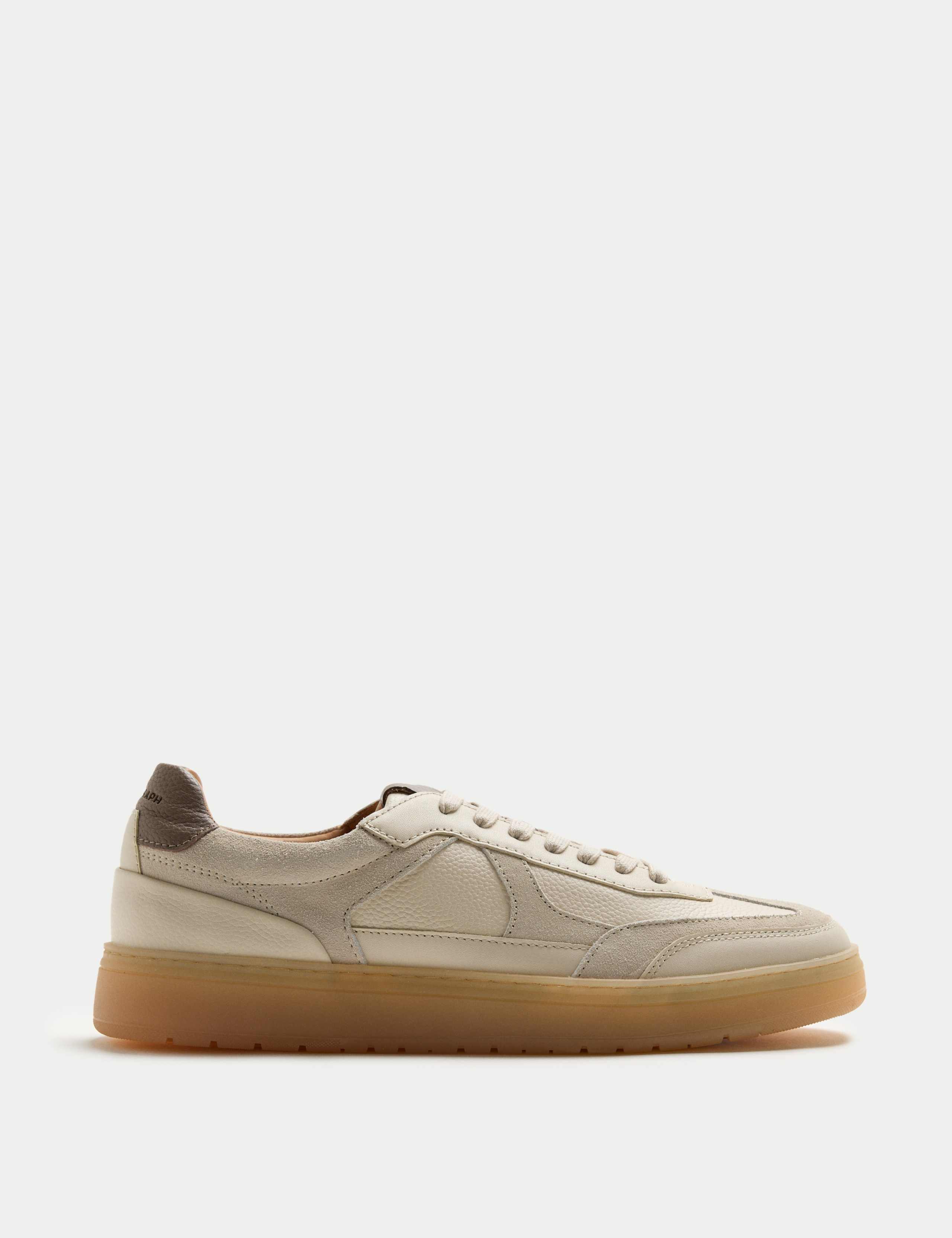 Leather Lace Up Cupsole Trainers