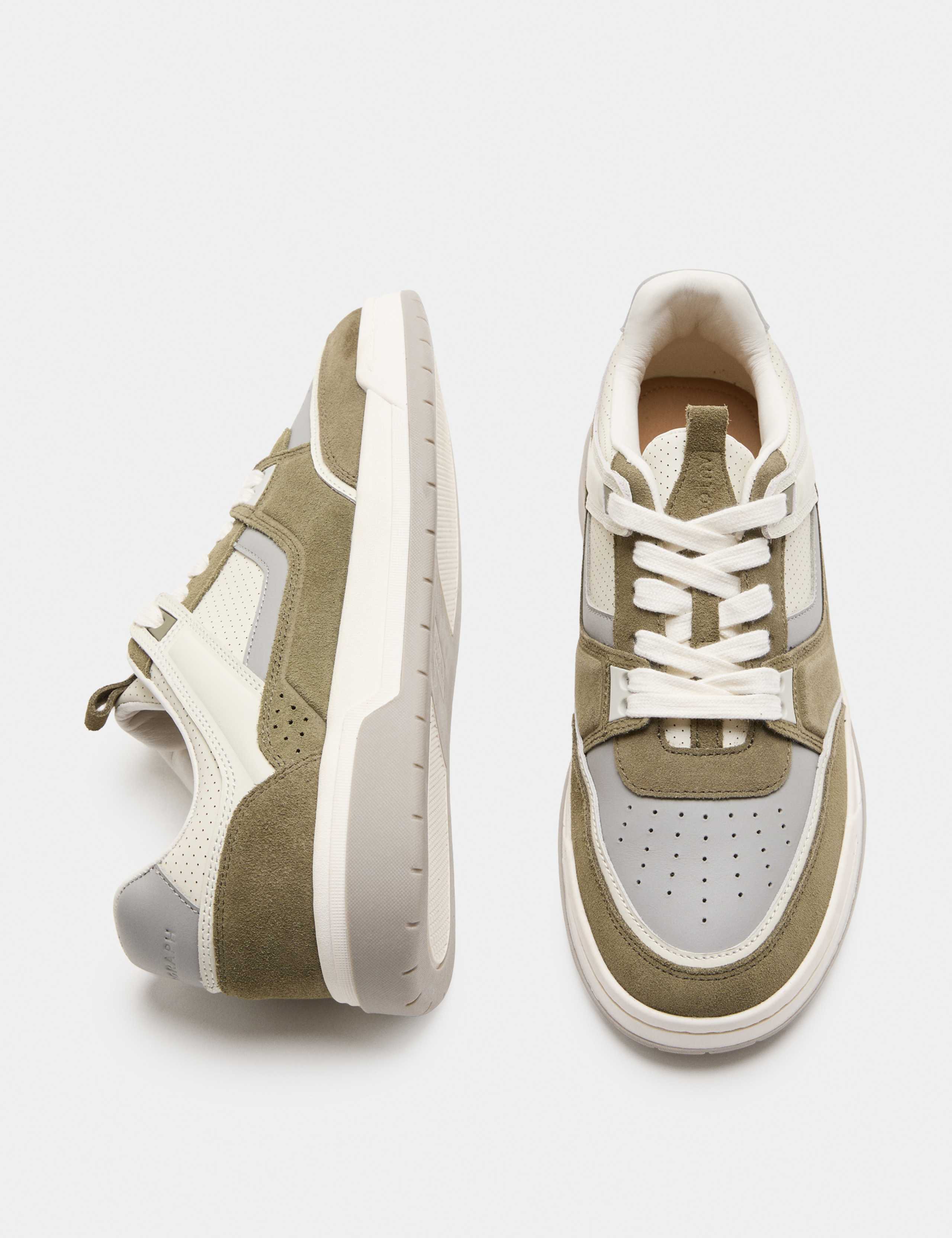 Leather High Profile Lace Up Trainers