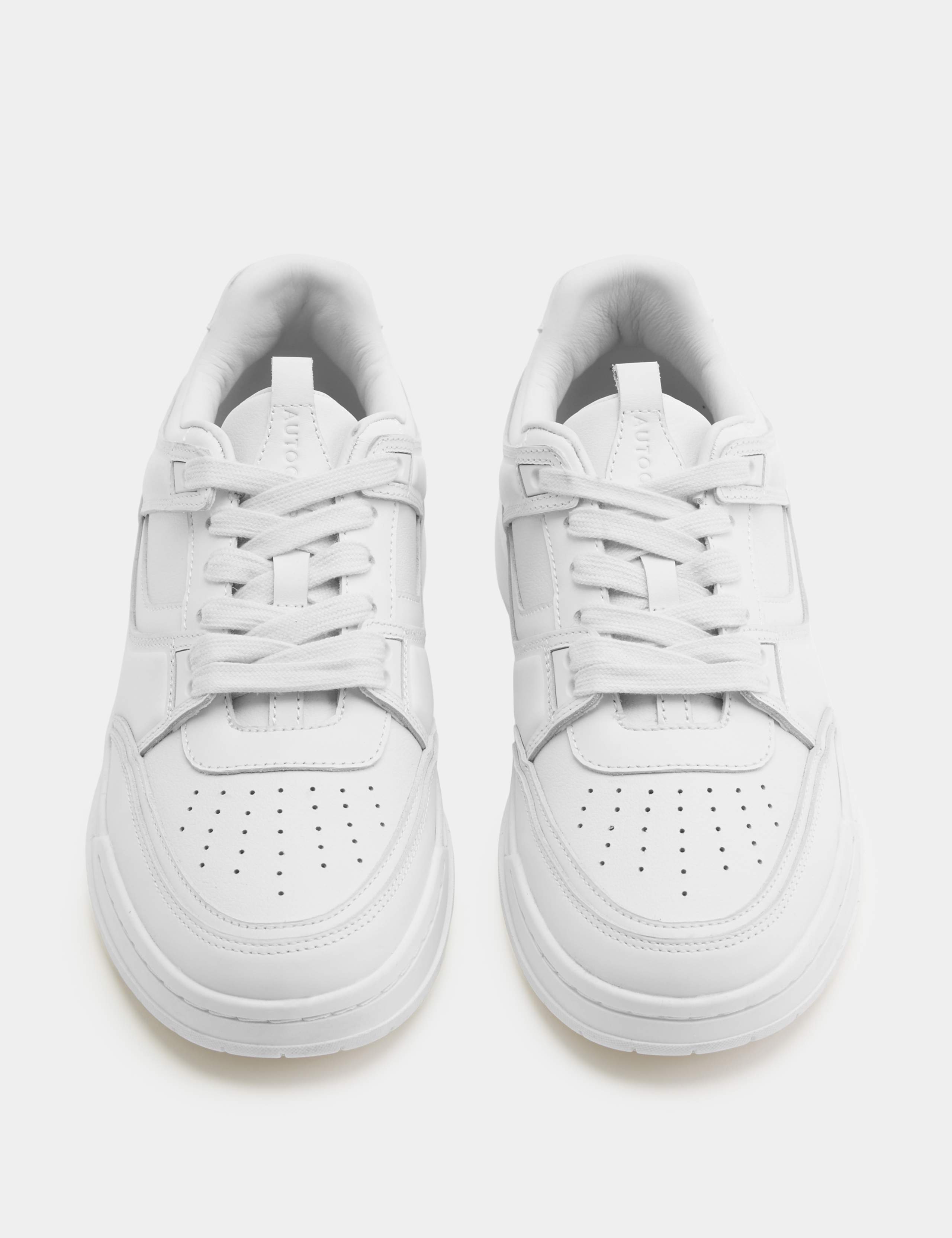 Leather High Profile Lace Up Trainers
