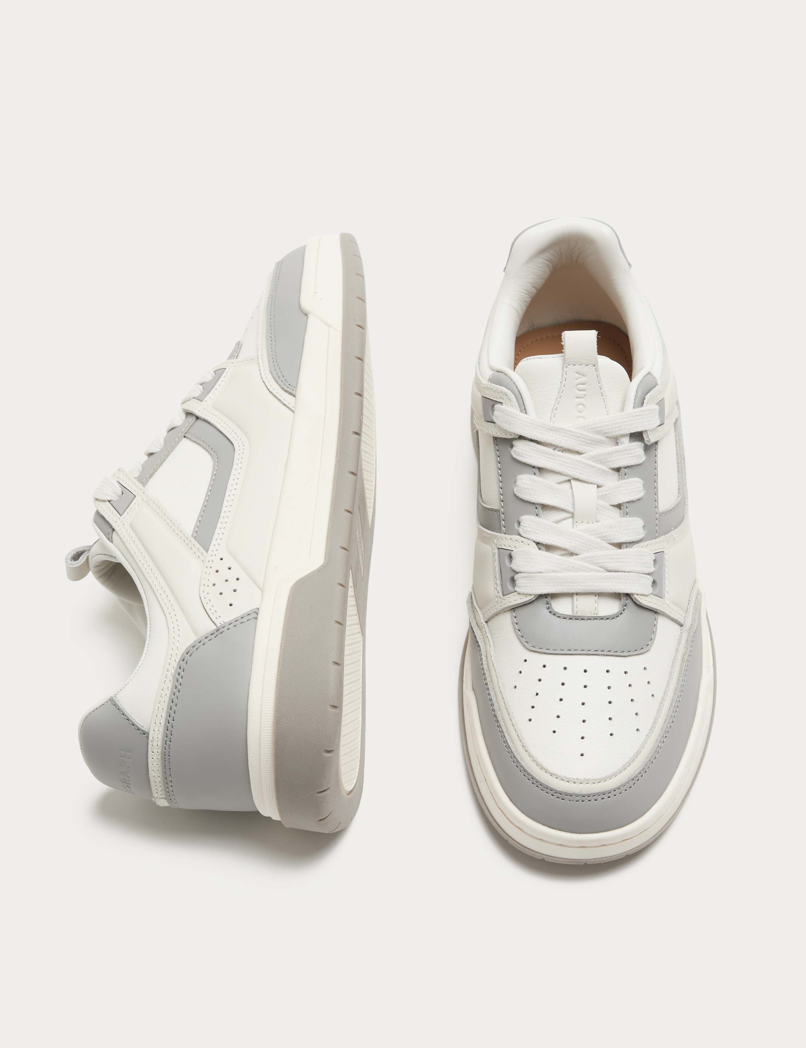 Leather High Profile Lace Up Trainers