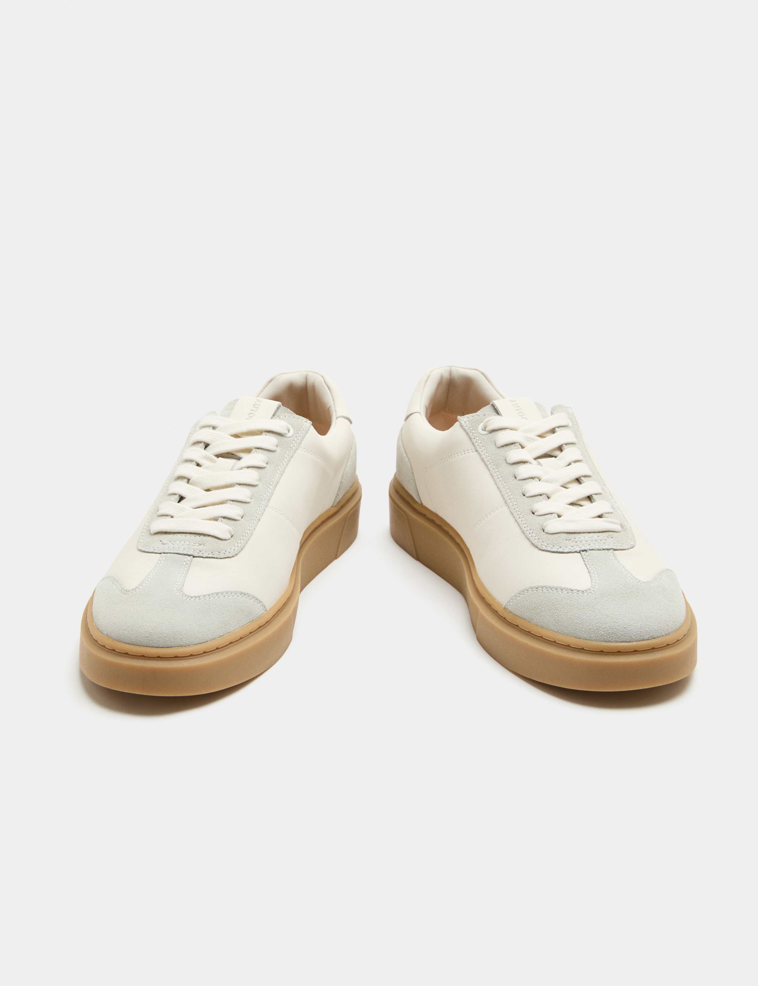 Leather T-Toe Cupsole Trainers