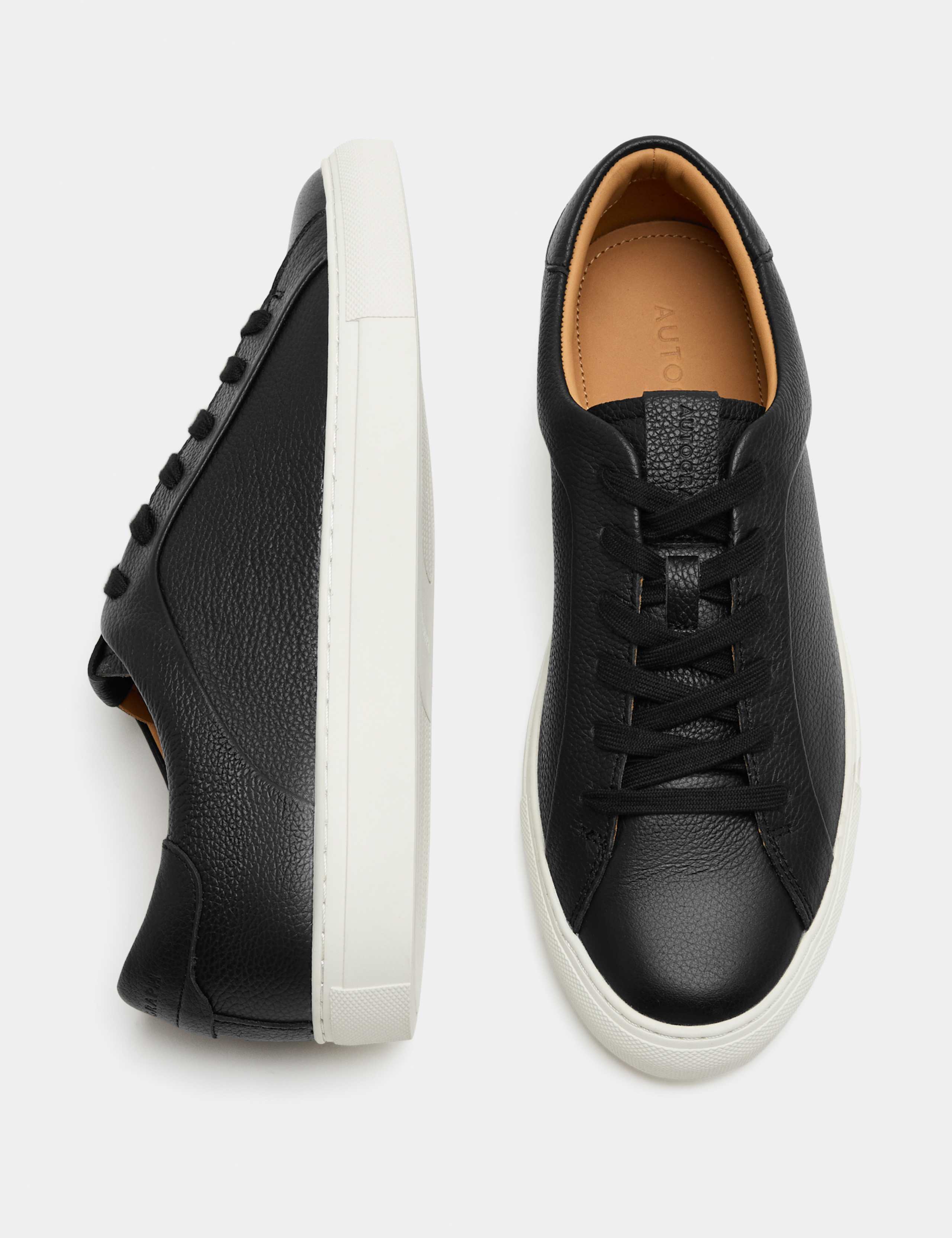 Leather Cupsole Trainers with Freshfeet™