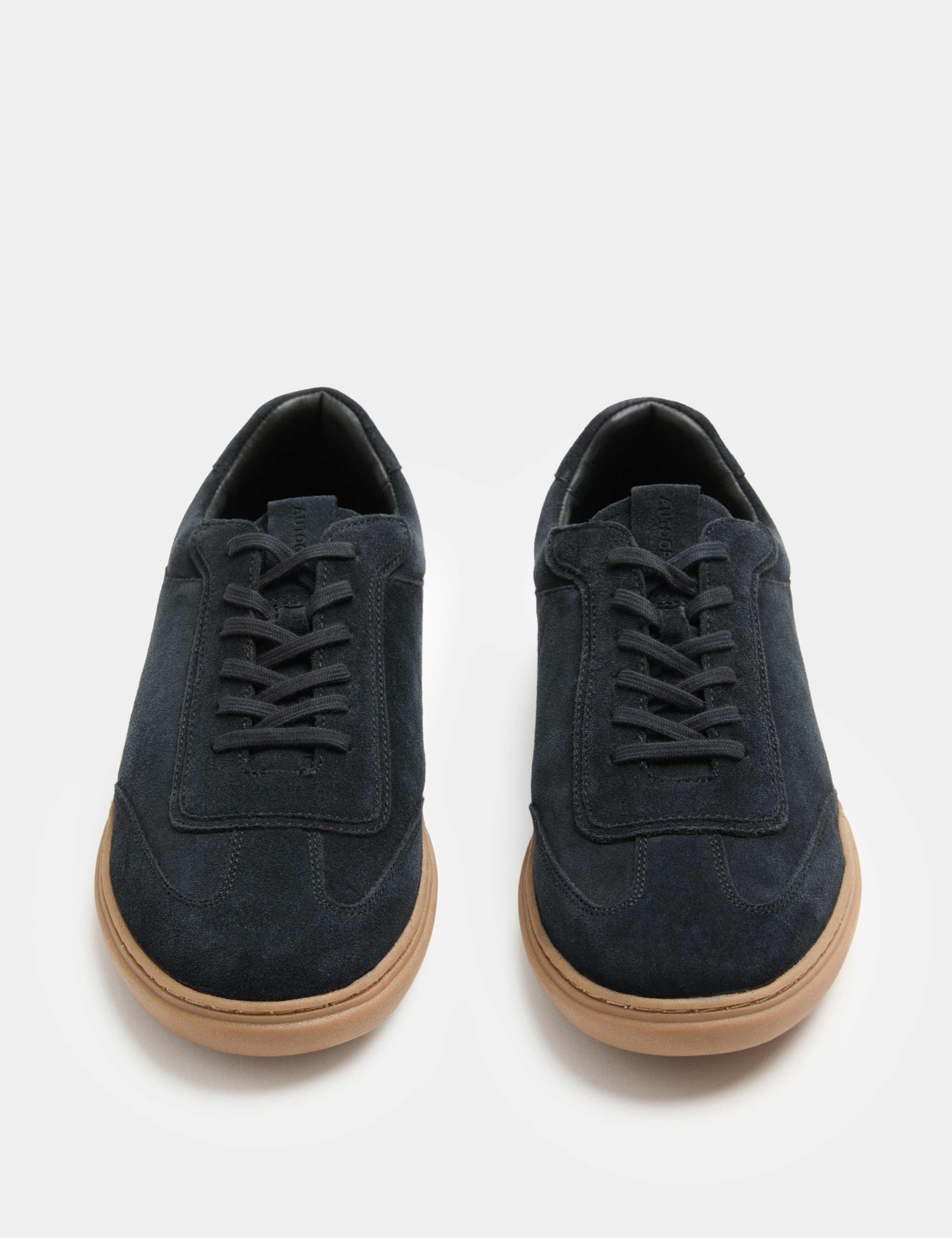 Suede Contrast Sole Lace Up Trainers