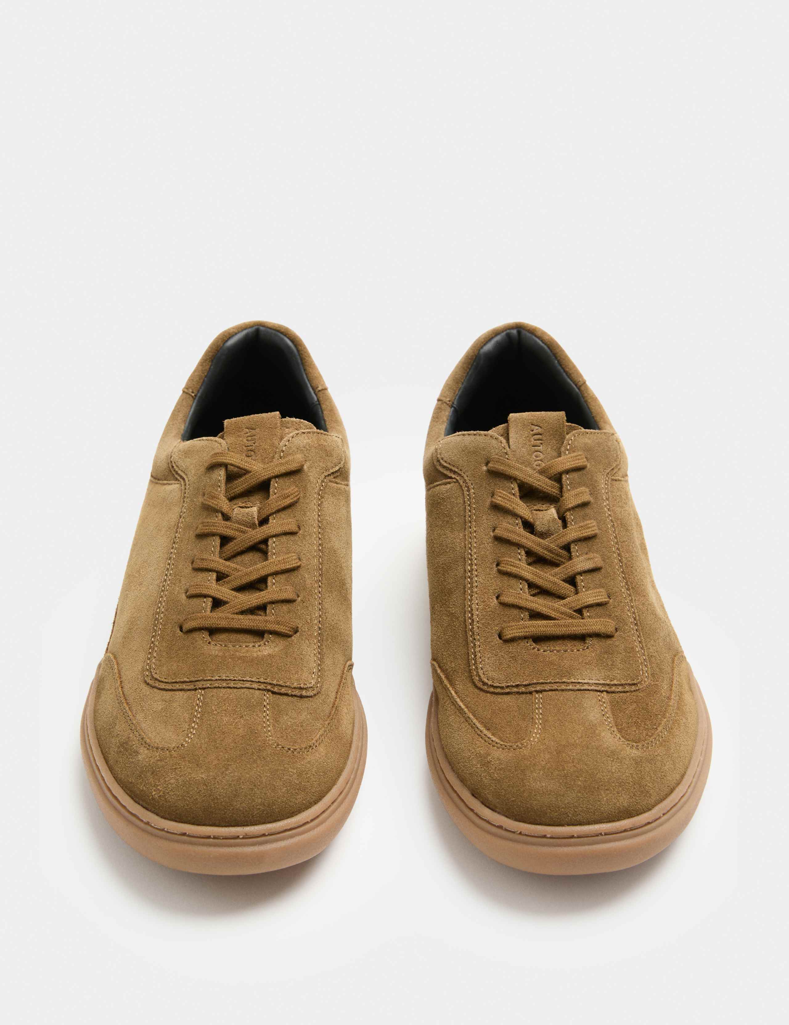 Suede Contrast Sole Lace Up Trainers
