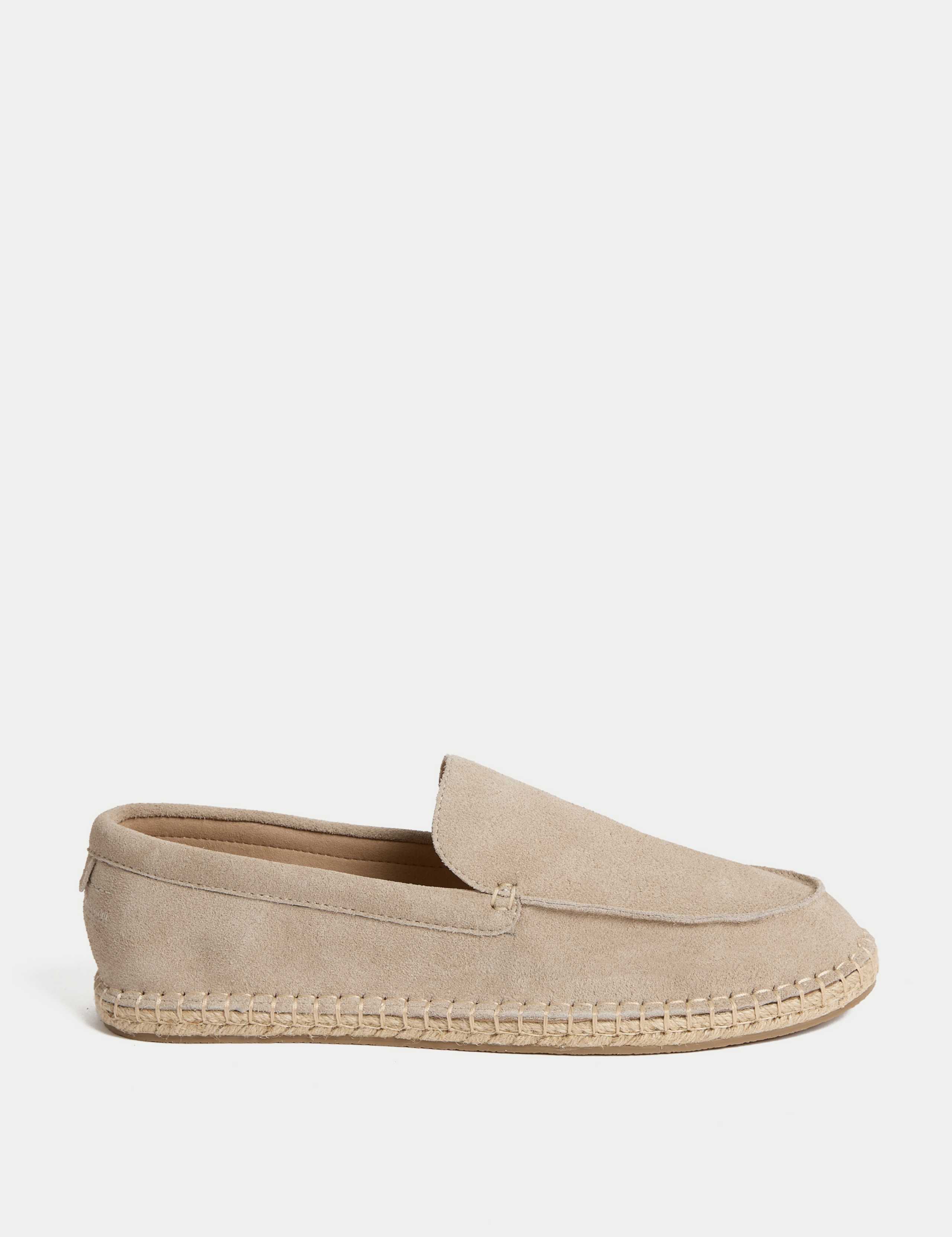 Suede Slip-On Espadrille Loafers