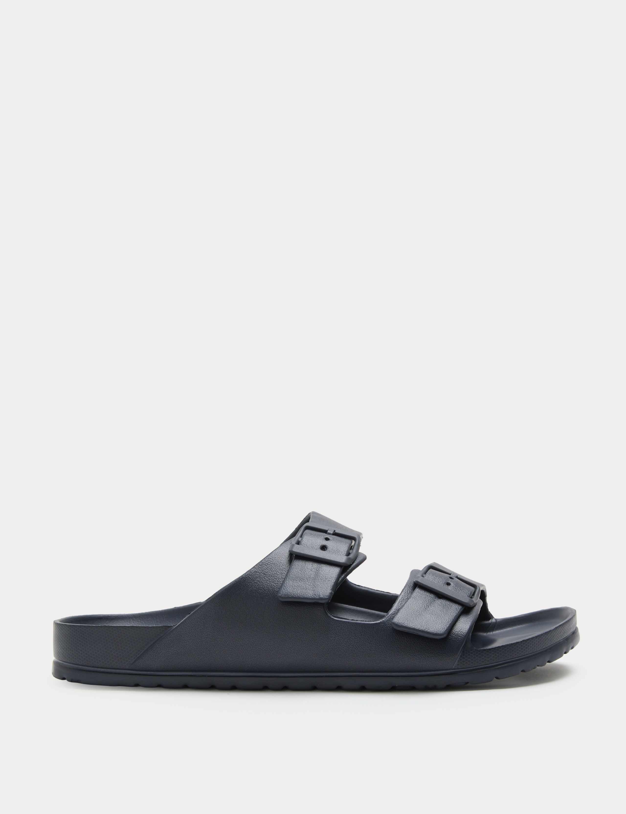 Moulded Footbed Two Strap Slider Sandals