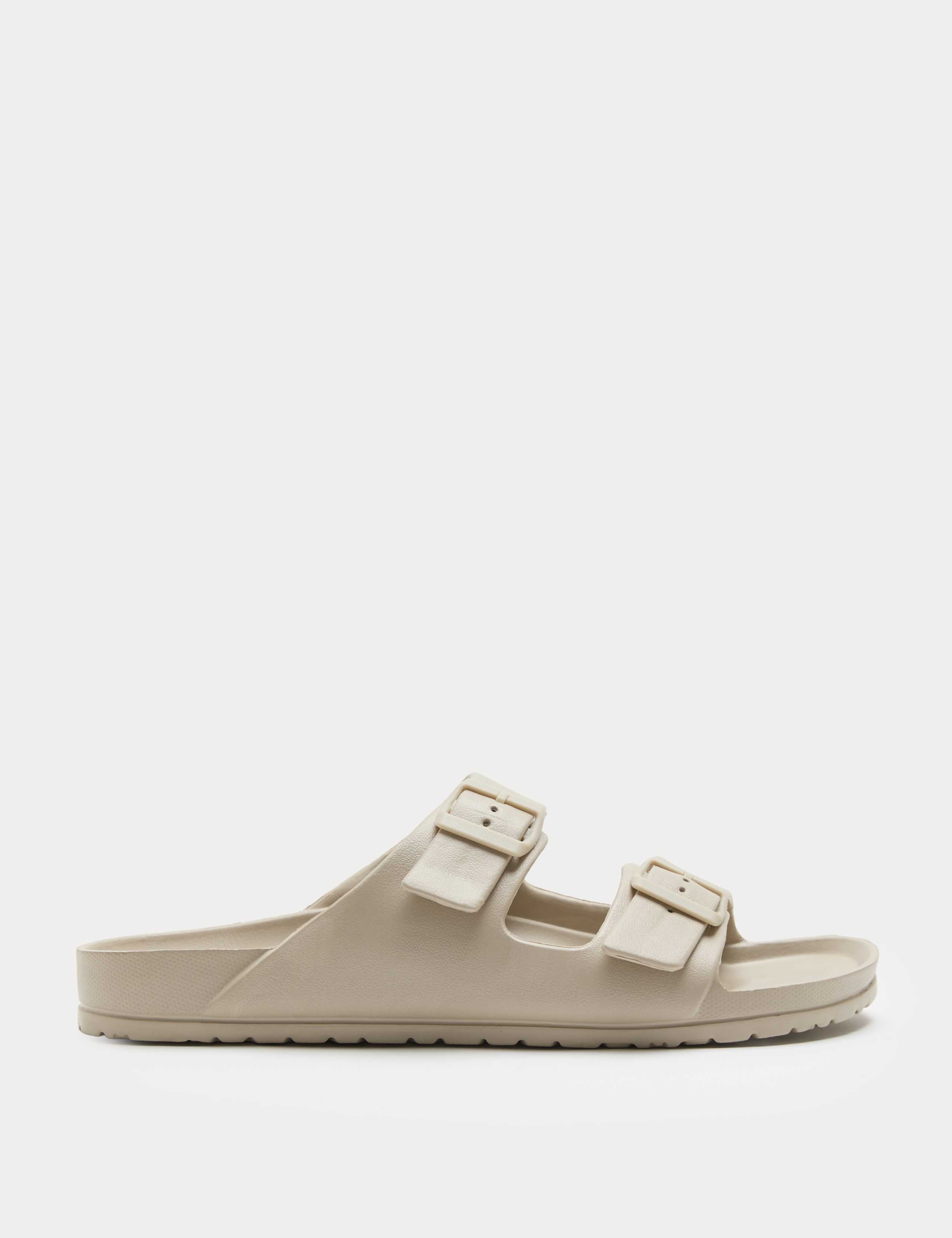 Moulded Footbed Two Strap Slider Sandals