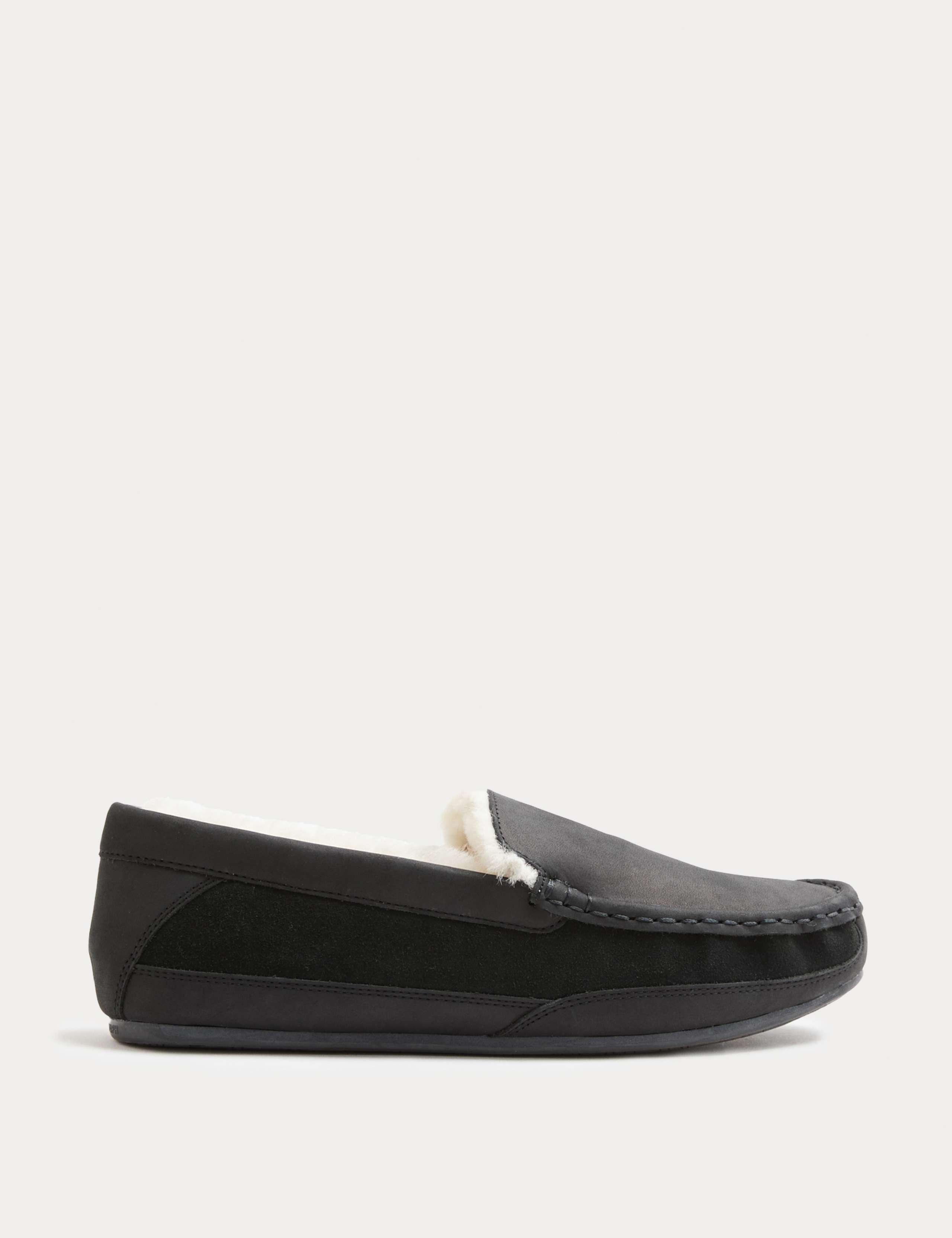 Leather Shearling Freshfeet™ Moccasin Slippers