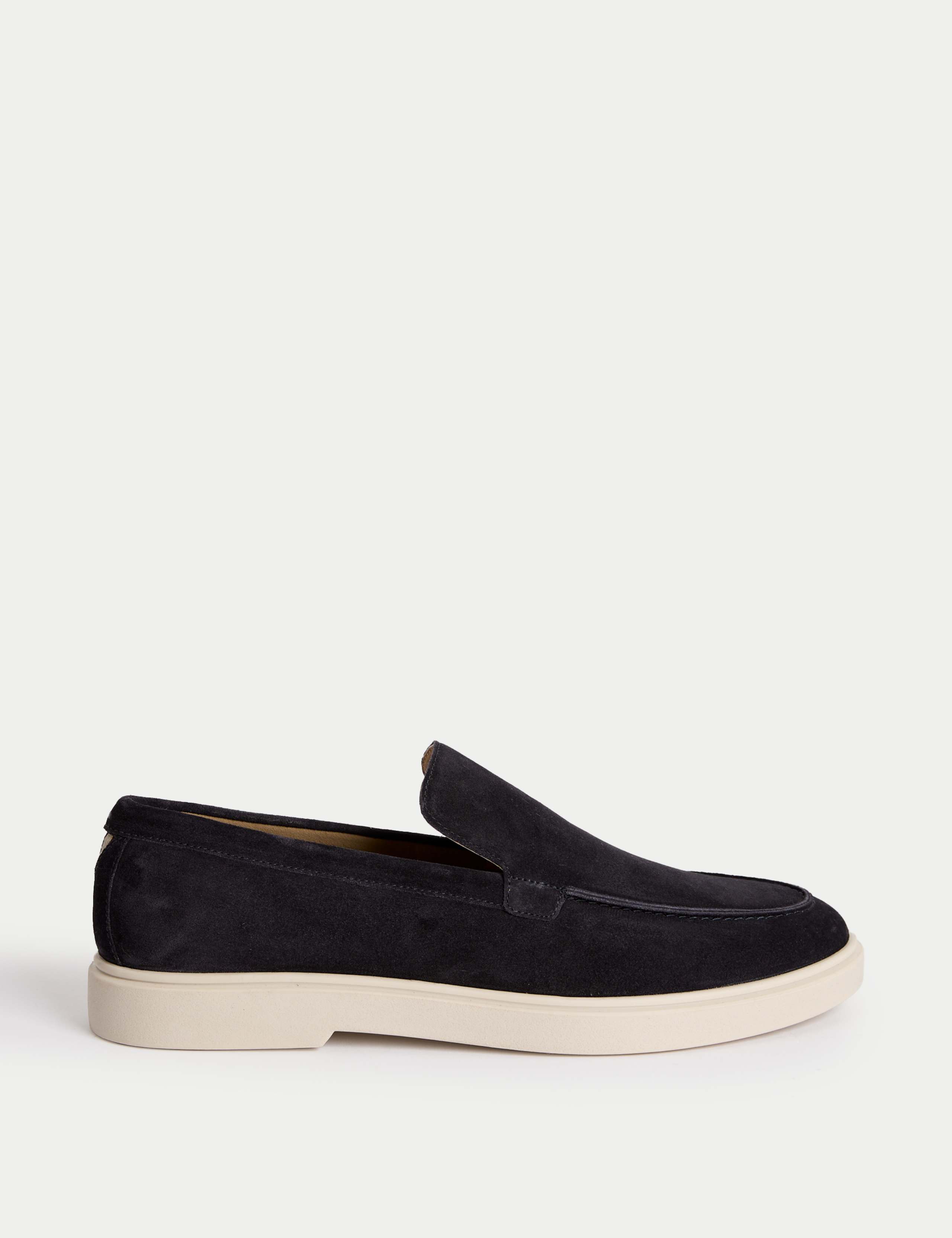 Suede White Sole Loafers