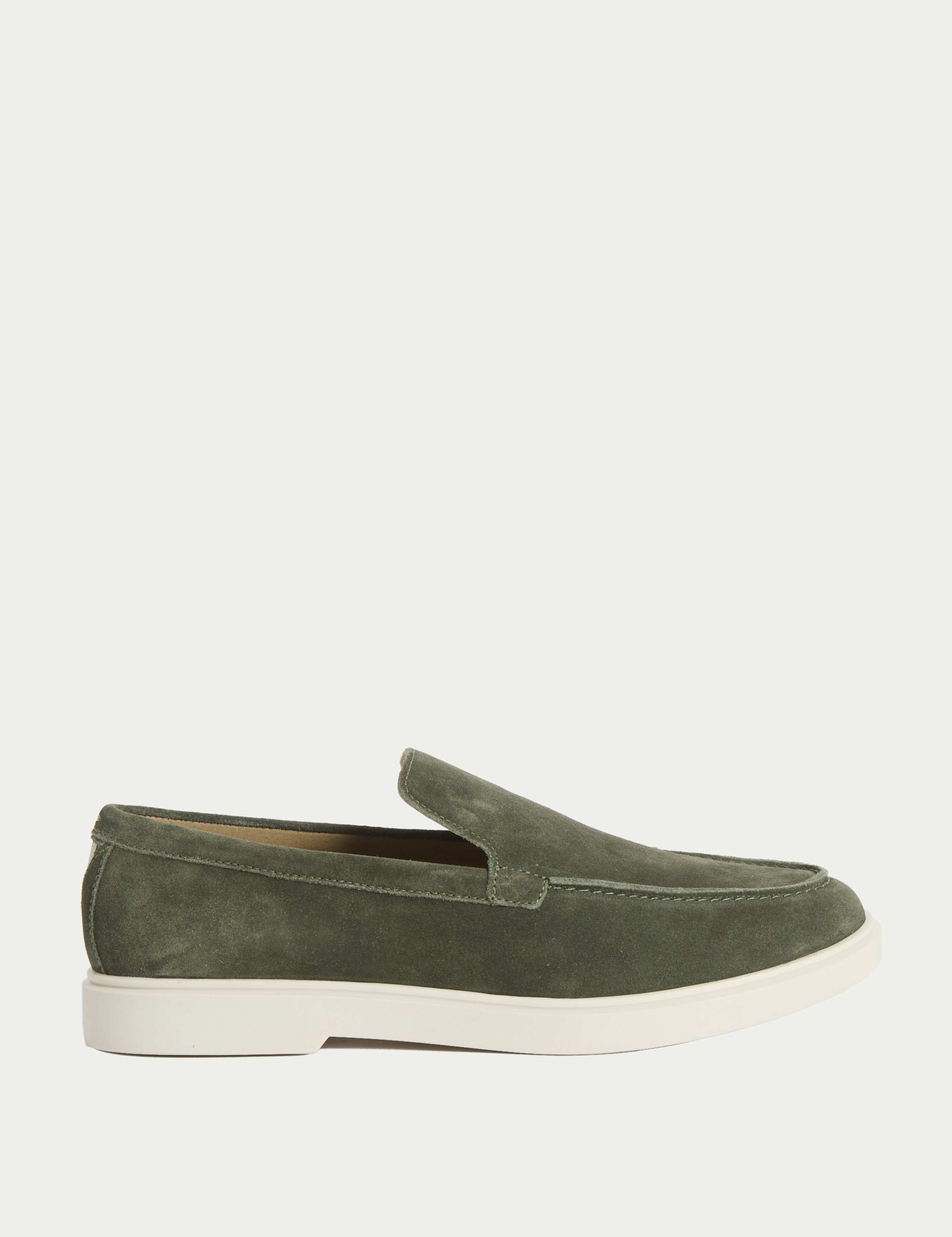 Suede White Sole Loafers