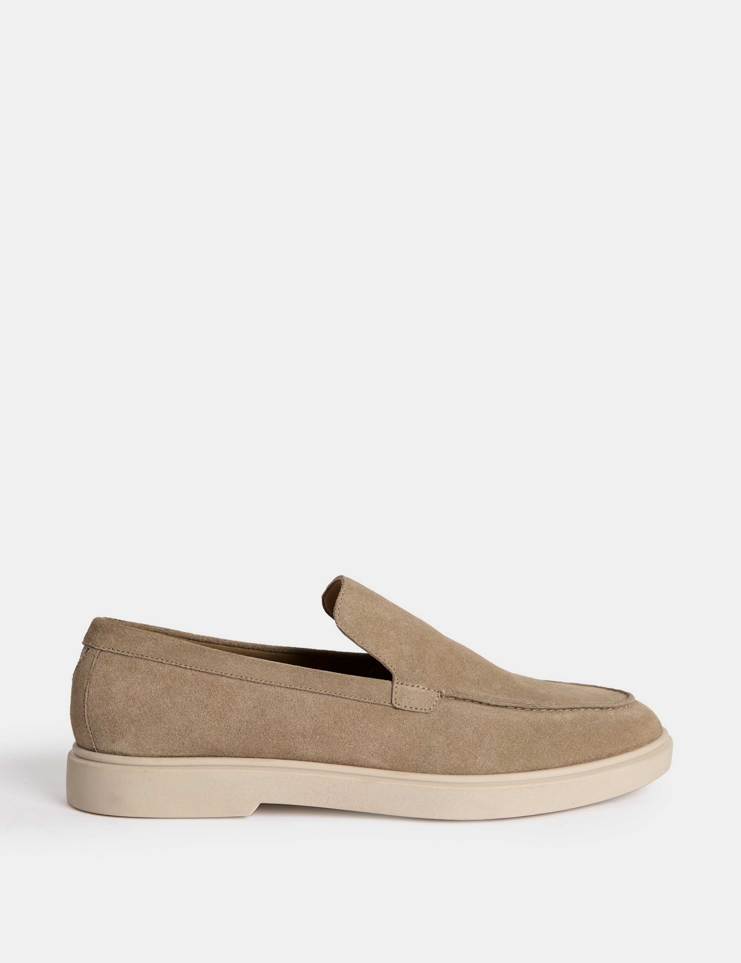 Suede White Sole Loafers