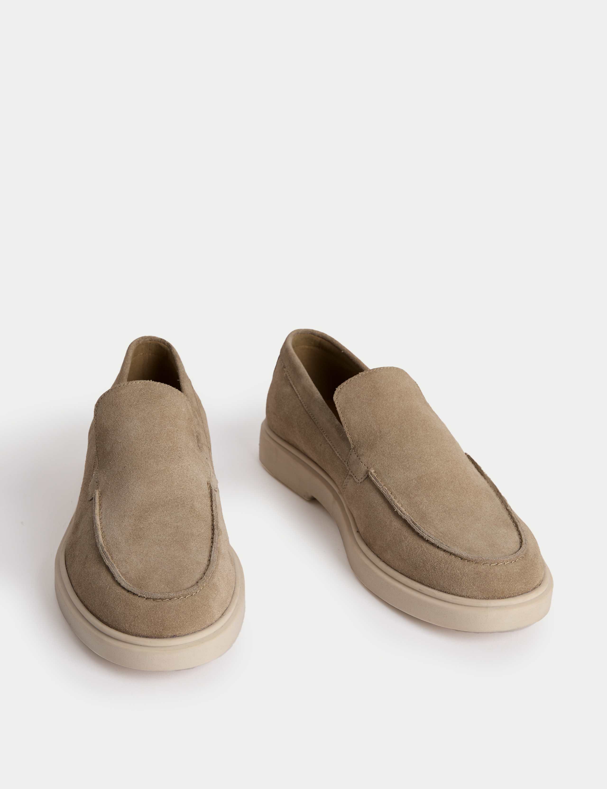 Suede White Sole Loafers