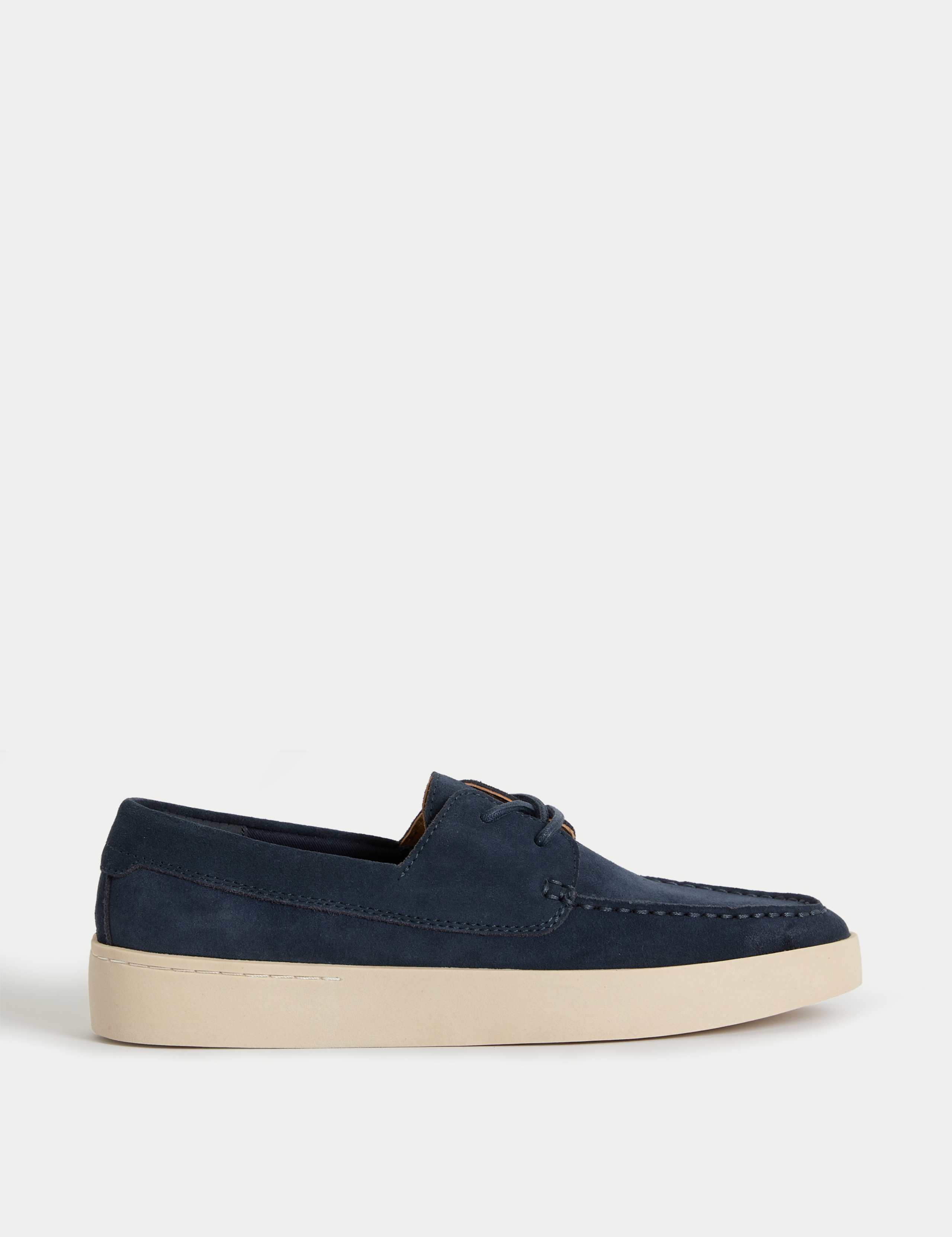 Suede White Sole Lace Up Loafers