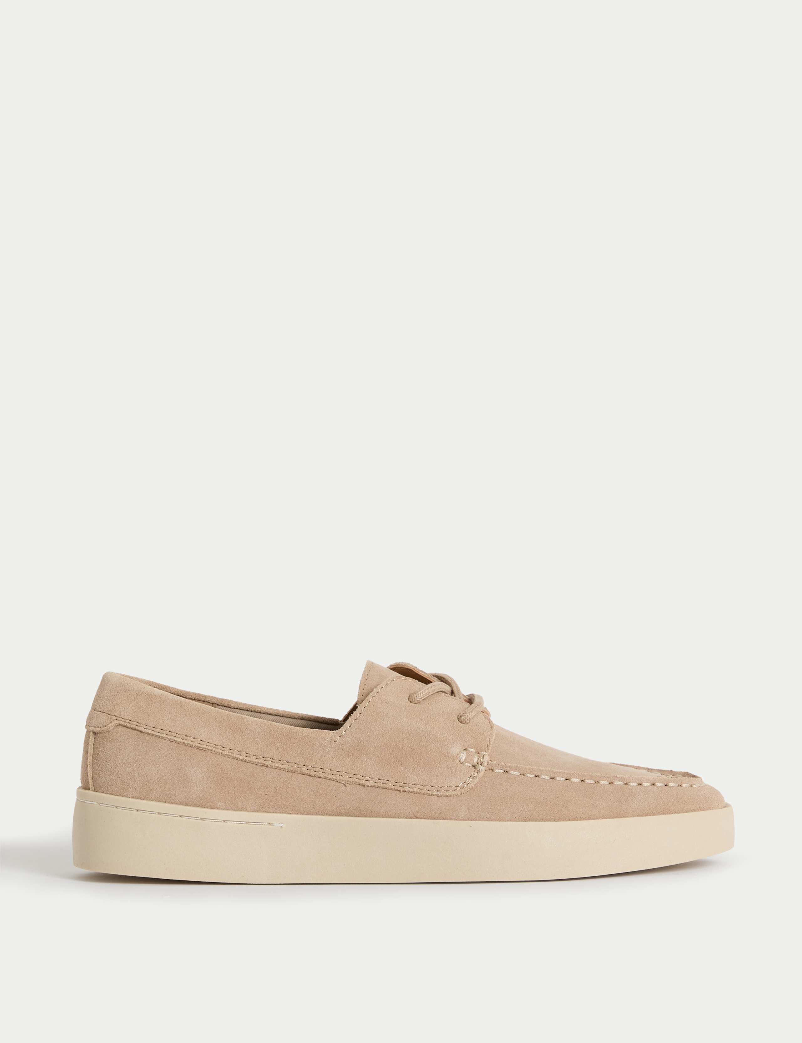Suede White Sole Lace Up Loafers