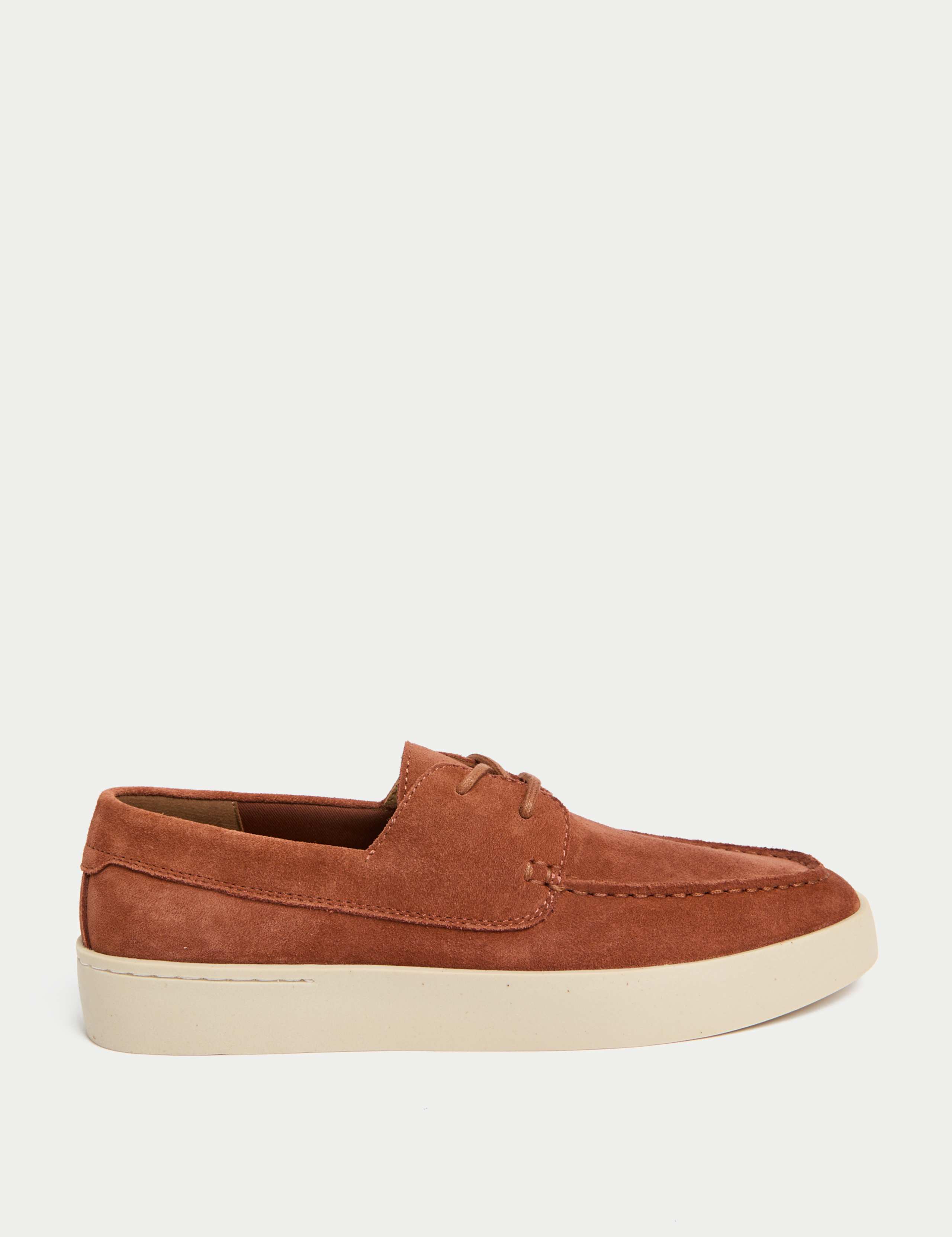 Suede White Sole Lace Up Loafers