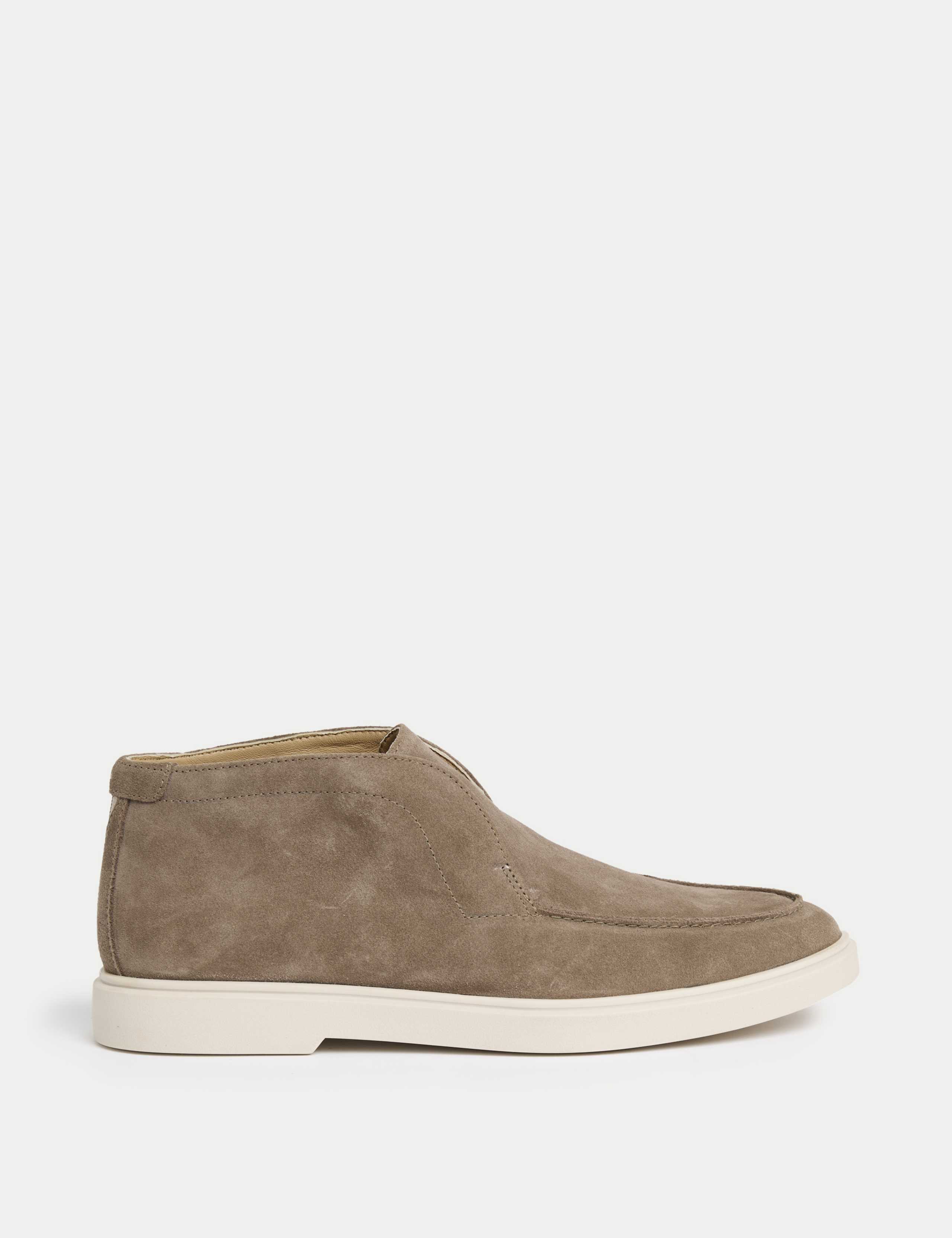 Suede White Sole Slip-On Loafer Boots