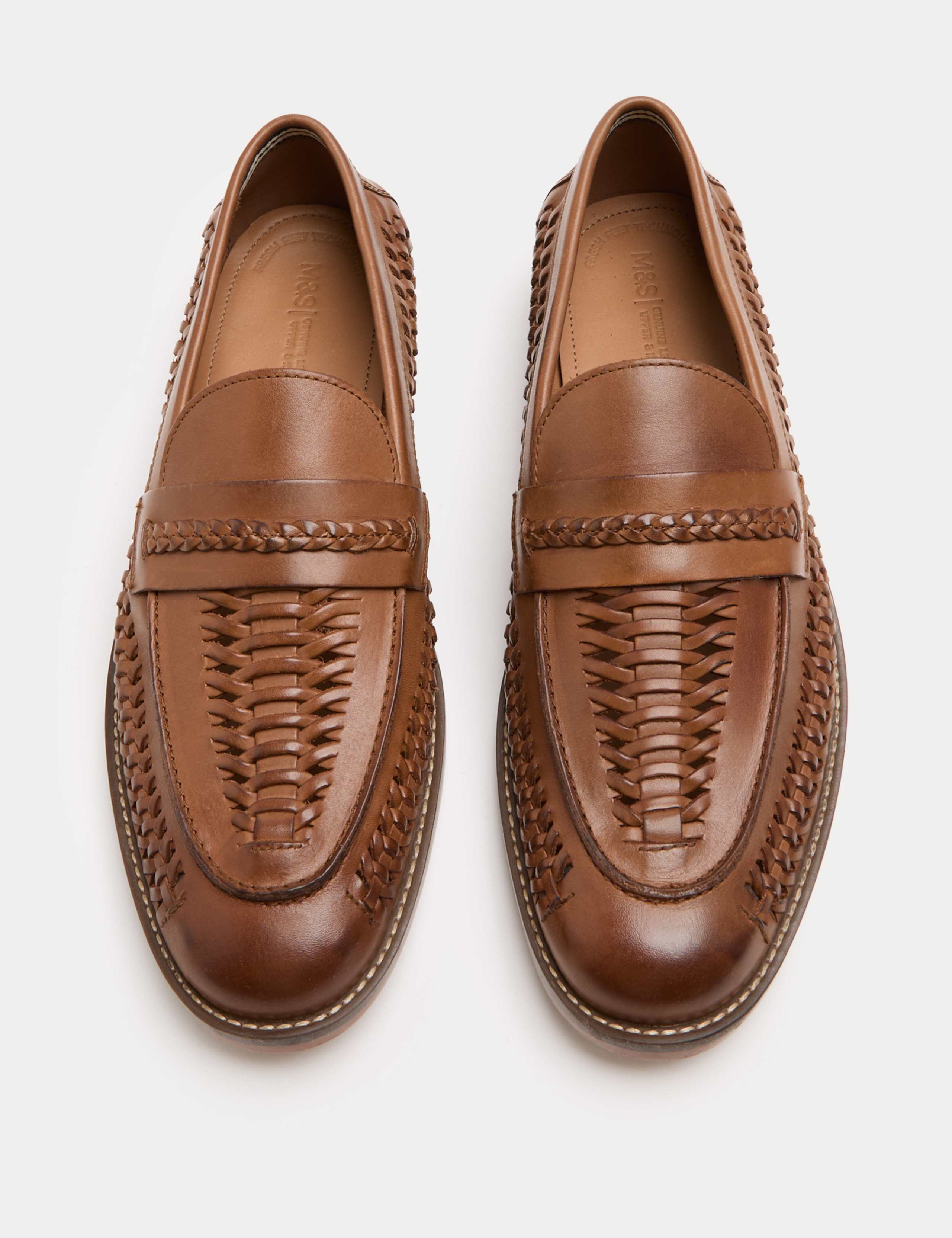 Leather Woven Loafers