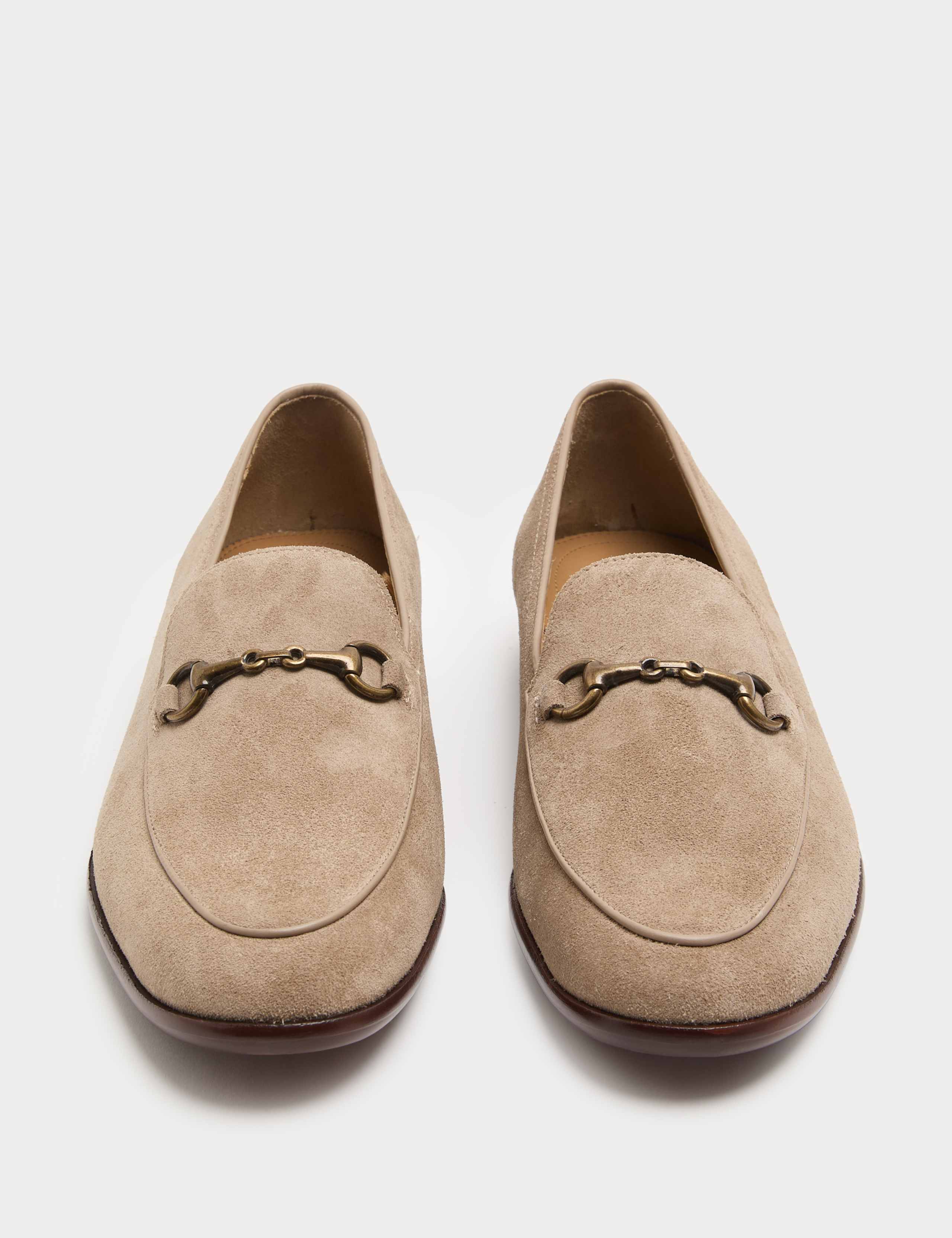 Suede Snaffle Slip On Loafers
