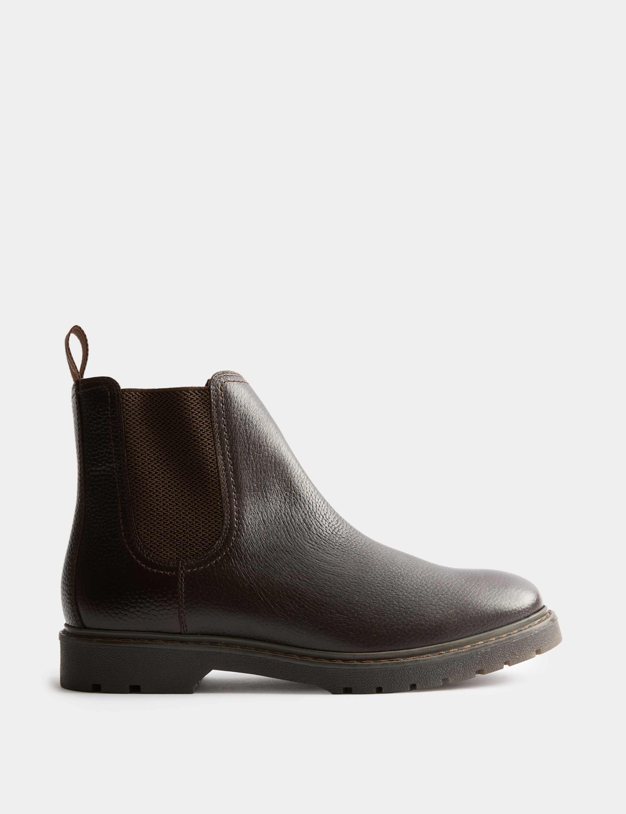 Leather Pull-On Chelsea Boots