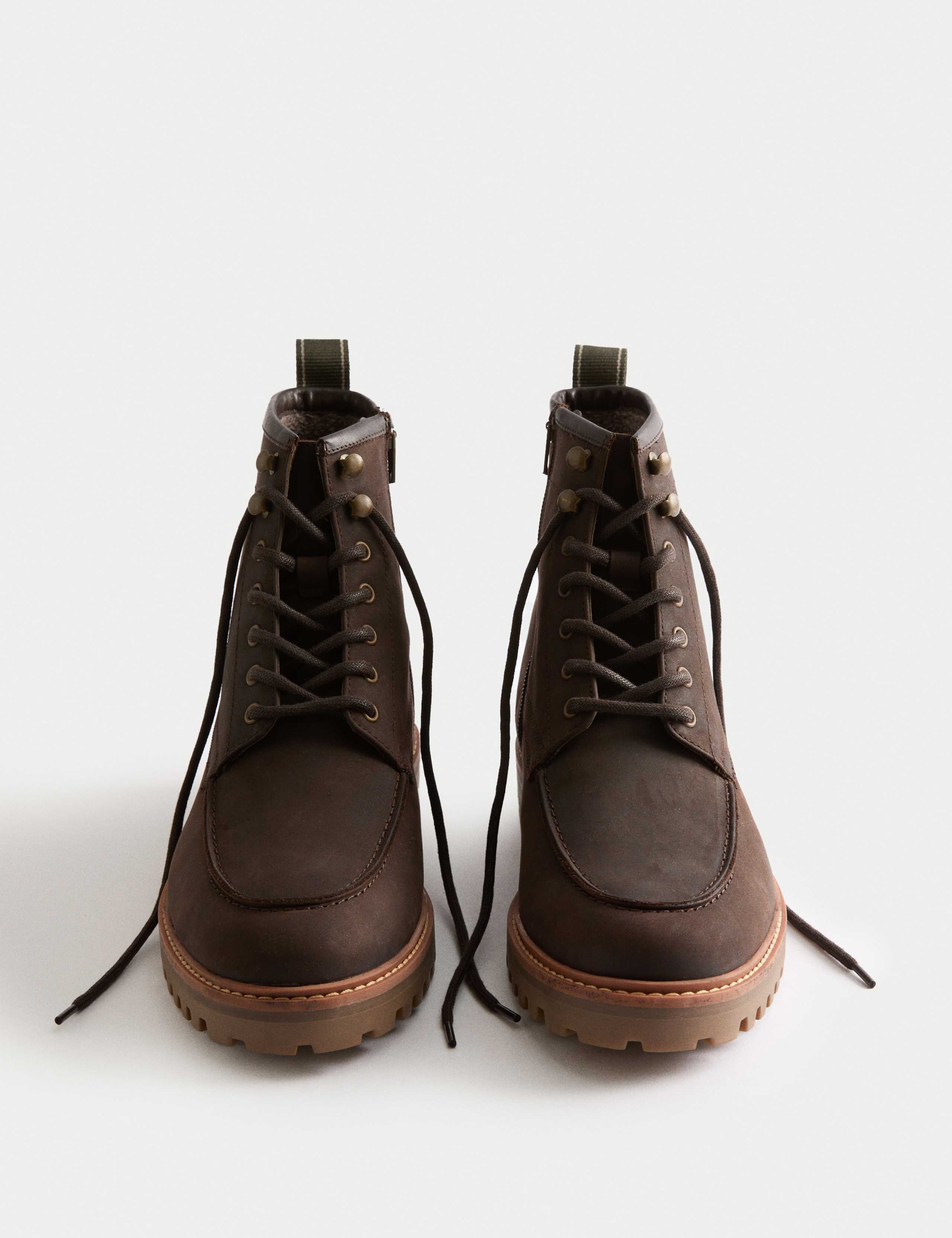 Leather Side Zip Casual Boots