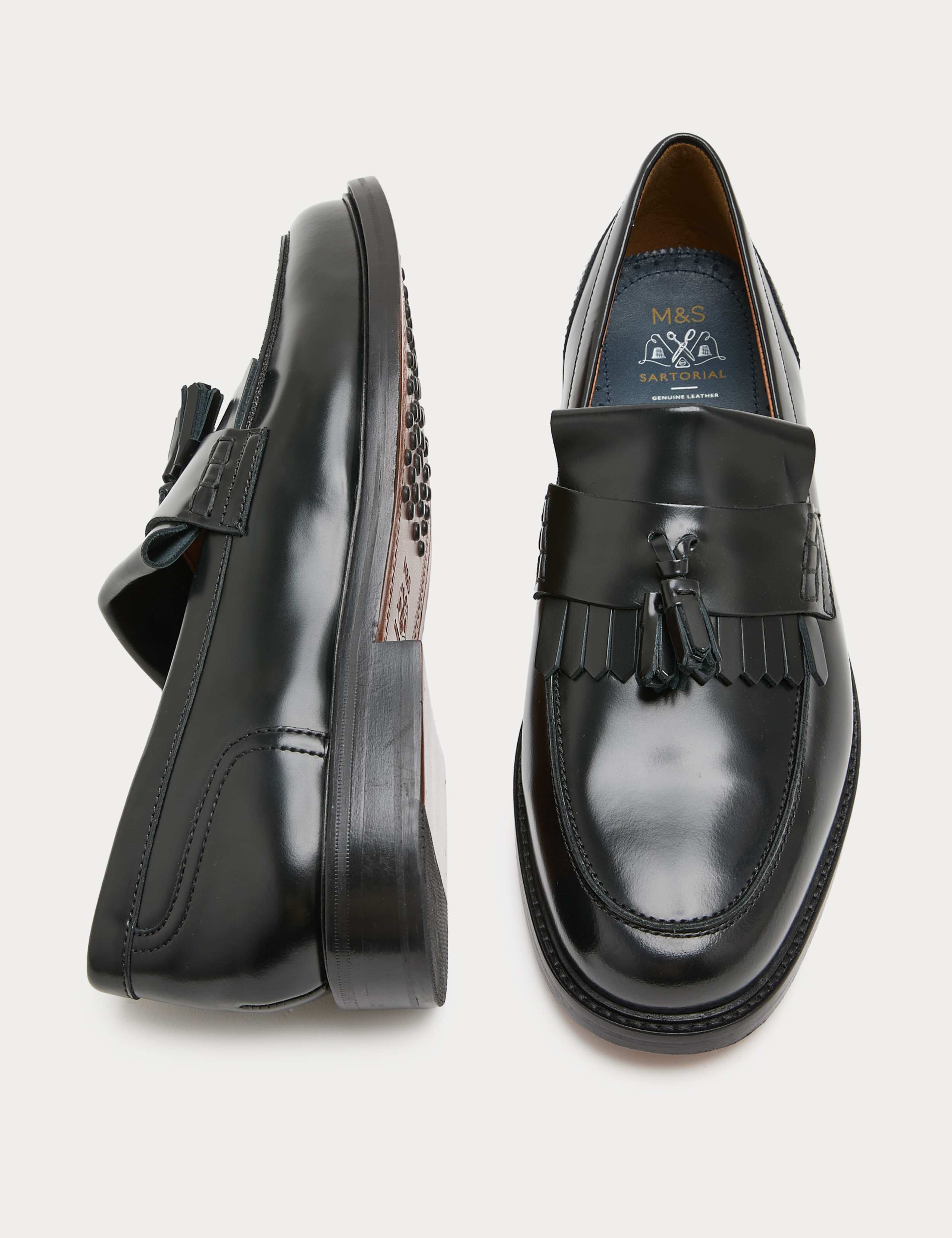 Leather Fringed Loafers