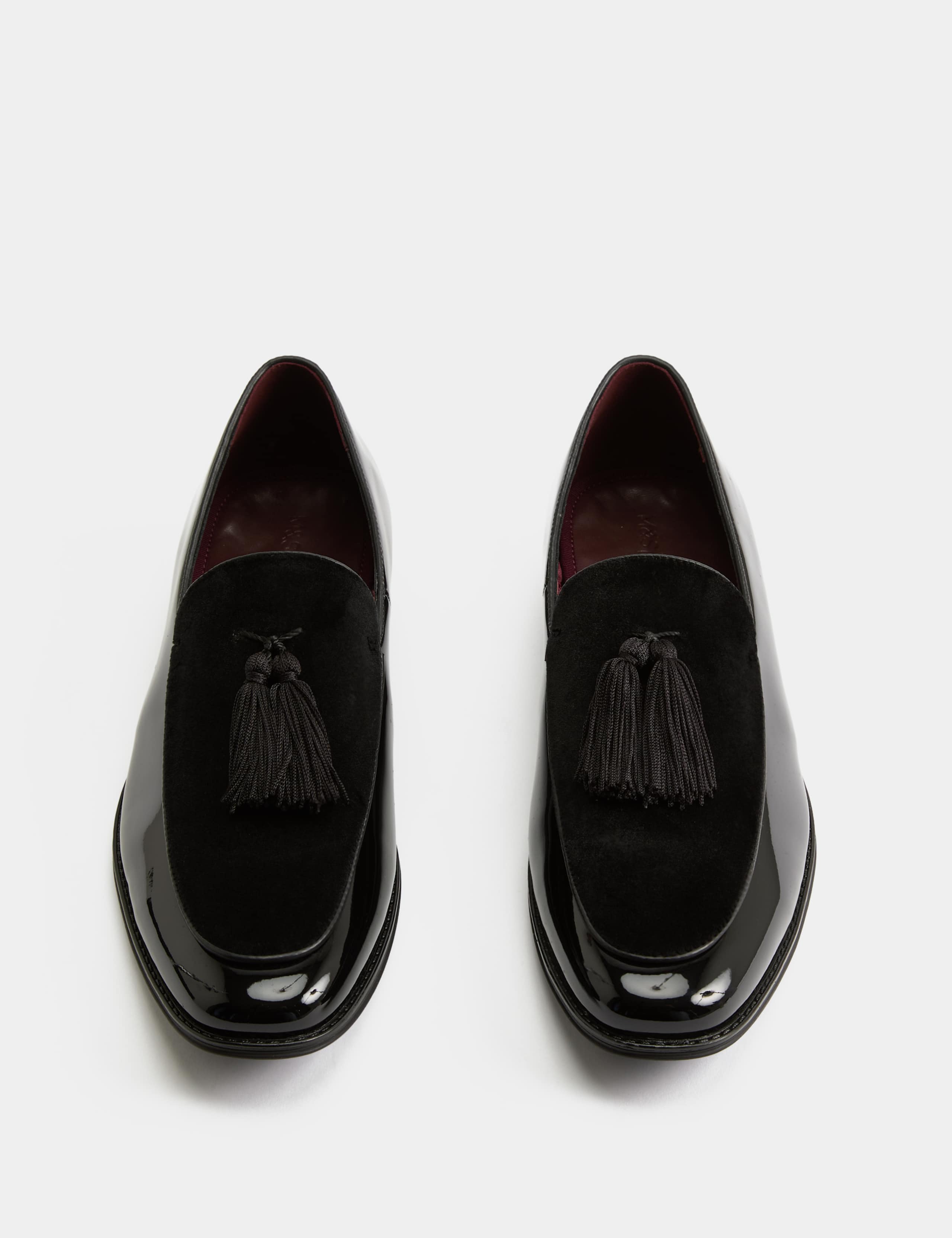 Patent Velvet Tassel Loafers