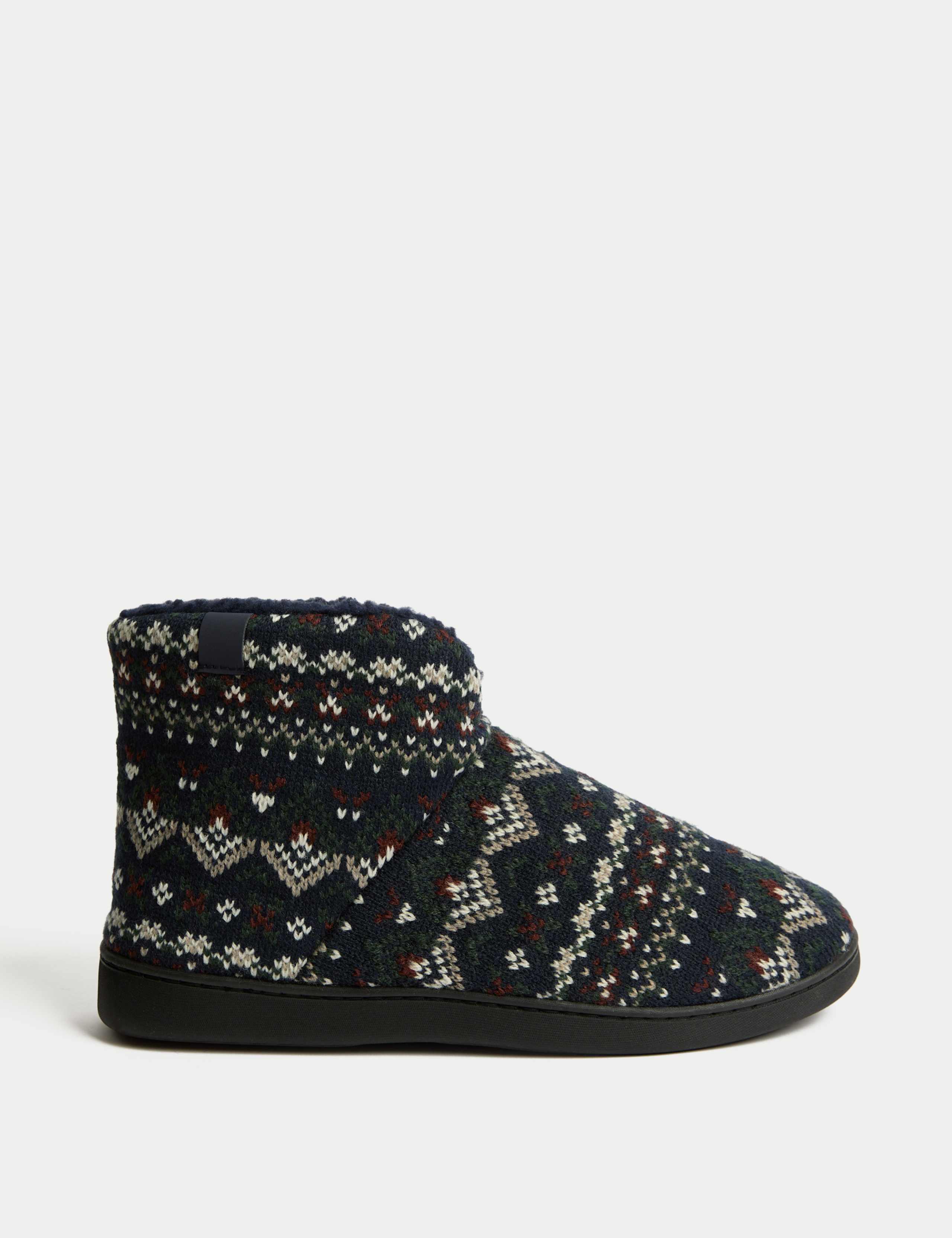 Fair Isle Slipper Boots with Freshfeet™