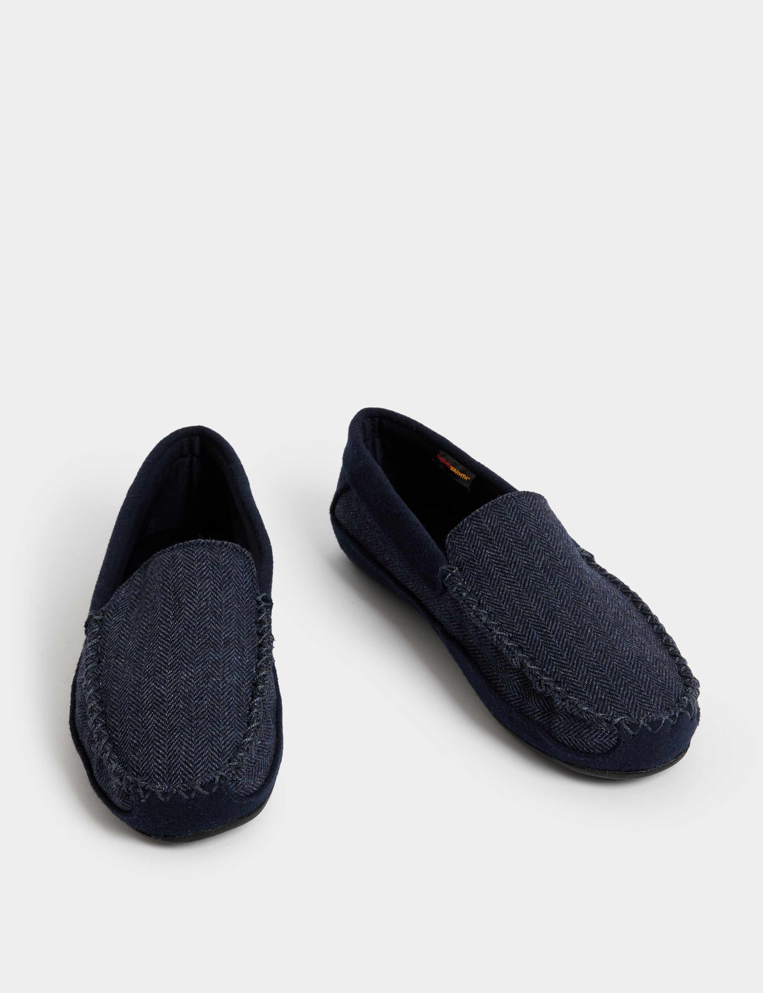 Herringbone Moccasin Slippers with Freshfeet™