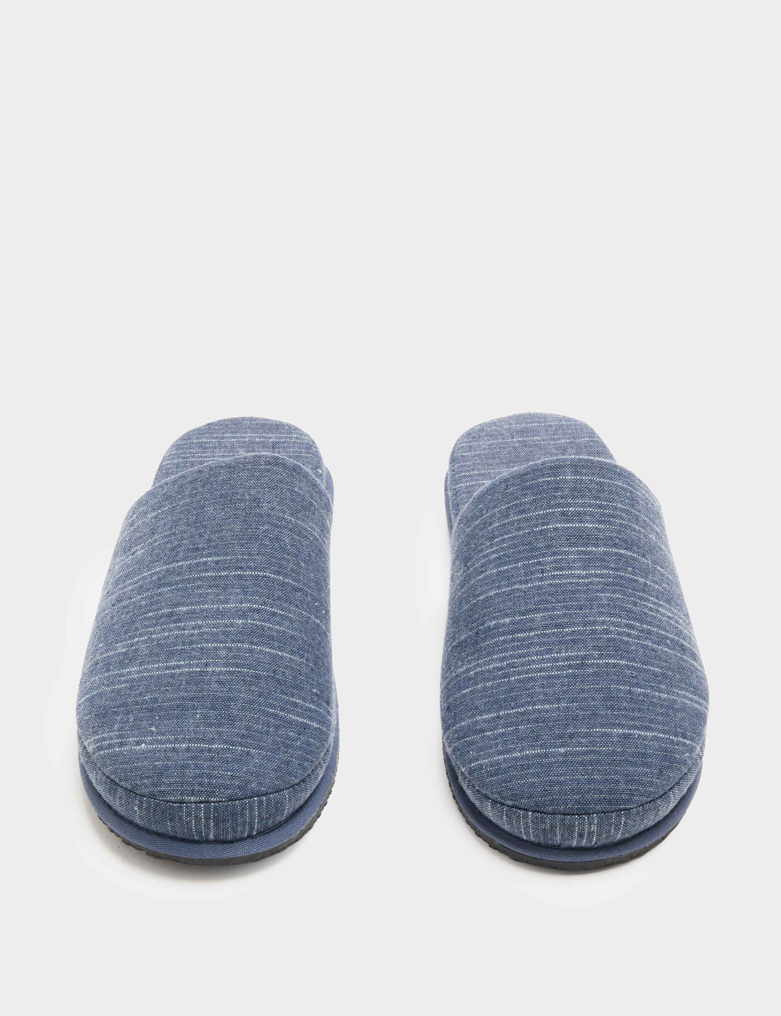 Linen Striped Mule Slippers