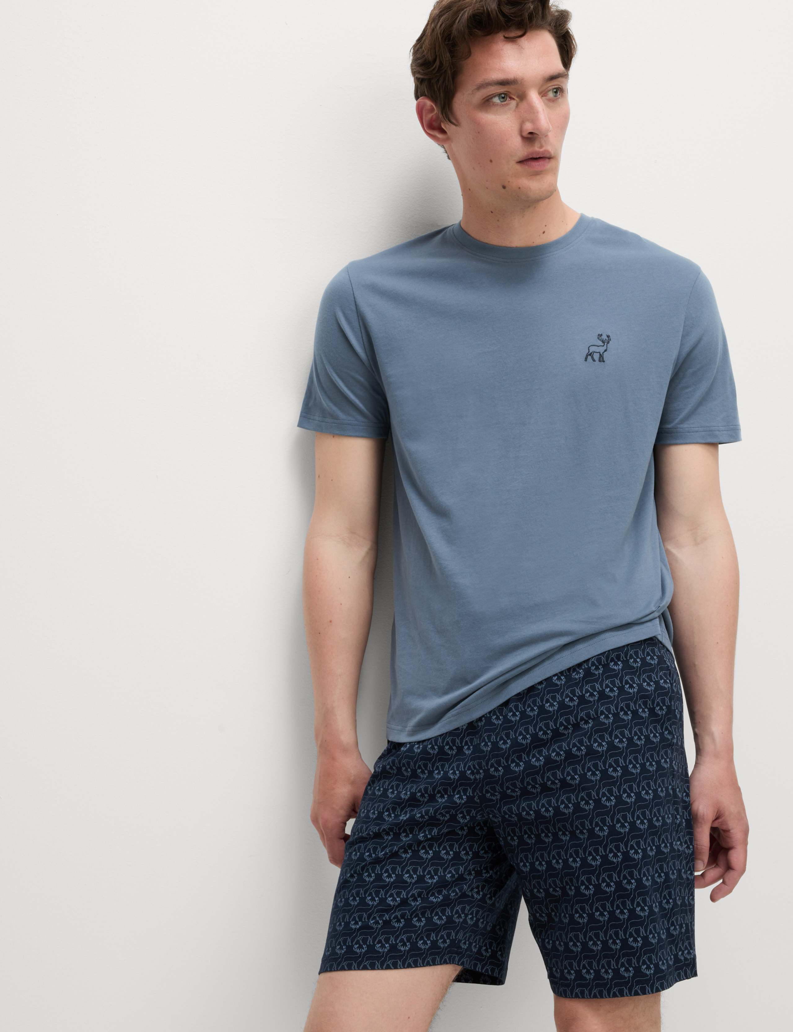 Pure Cotton Stag Print Pyjama Set