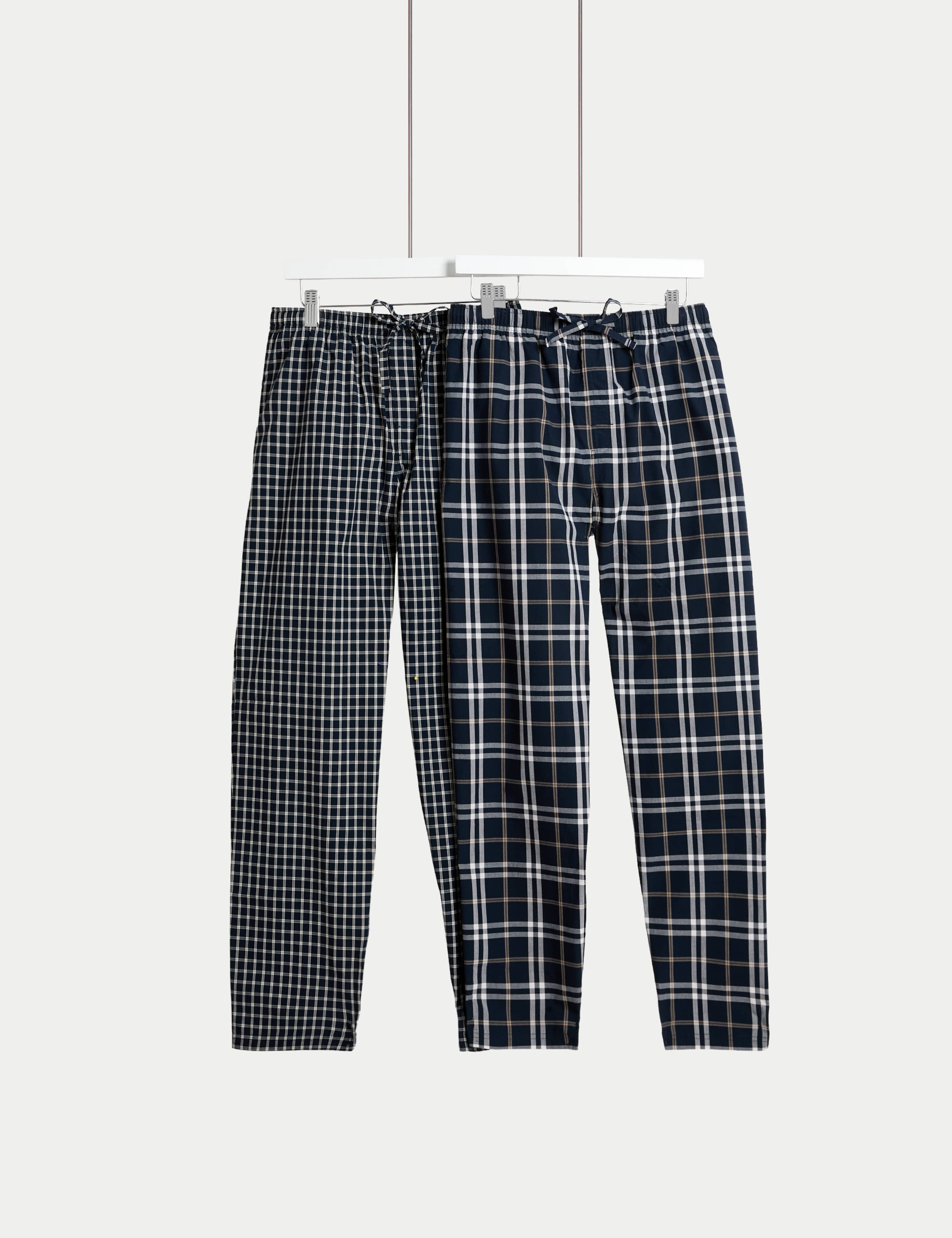 2pk Pure Cotton Checked Pyjama Bottoms
his