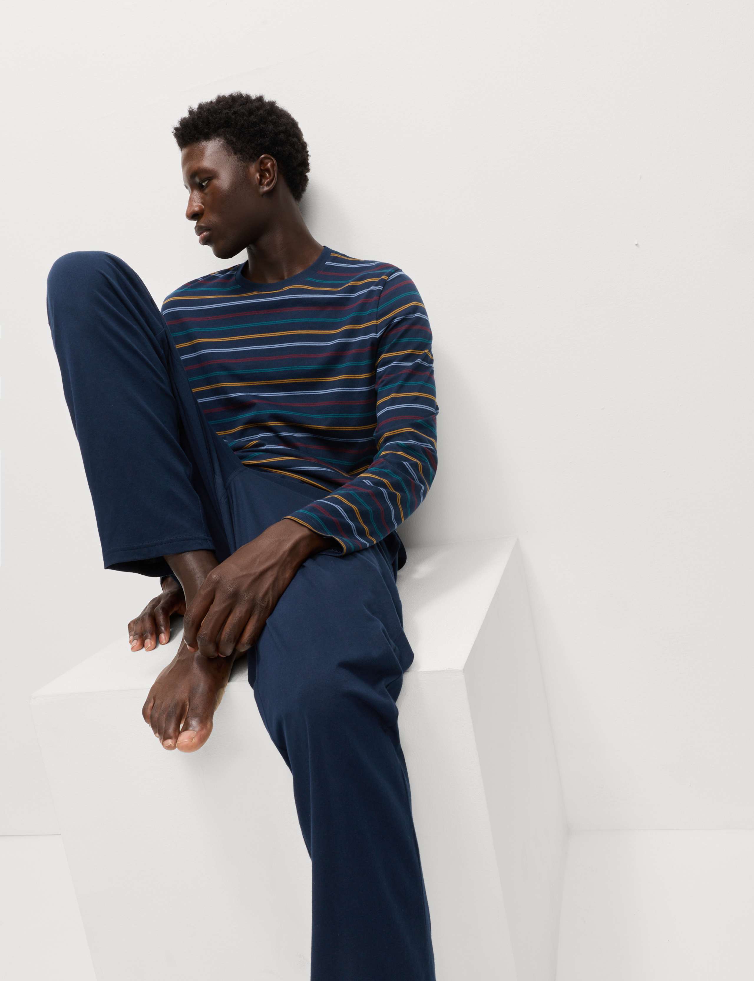 Pure Cotton Rainbow Stripe Pyjama Set