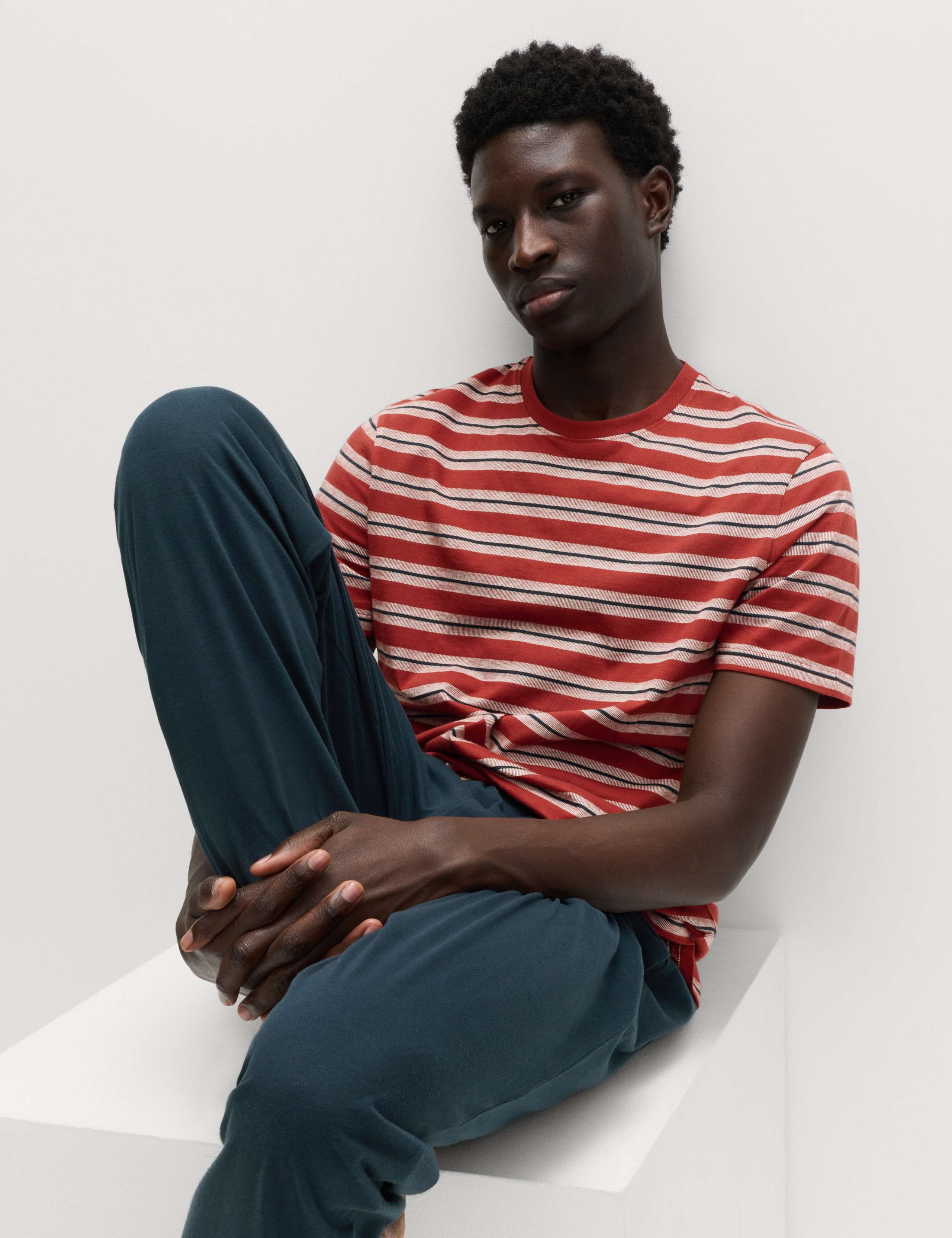 Pure Cotton Textured Stripe Pyjama Set