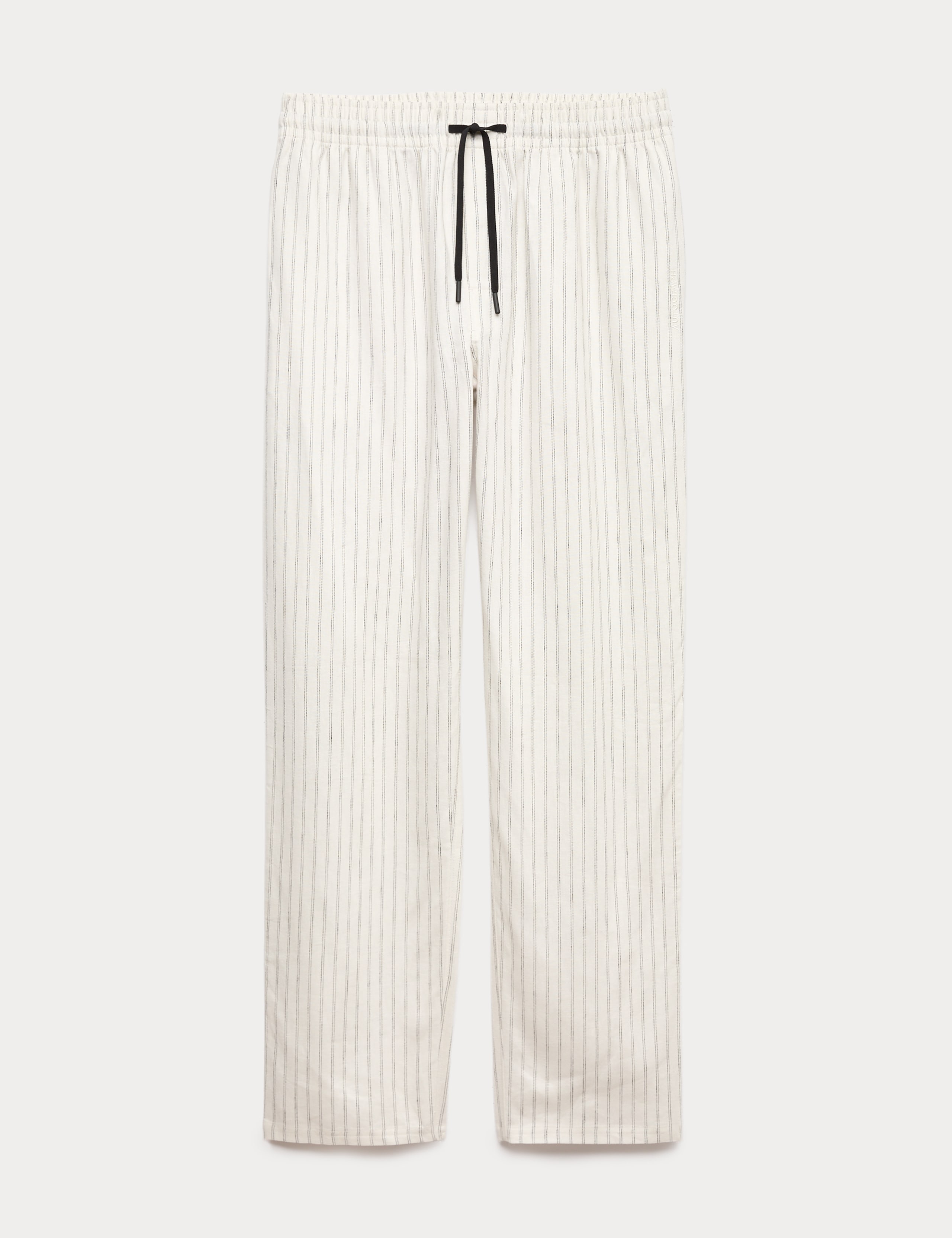 Linen Rich Striped Pyjama Bottoms