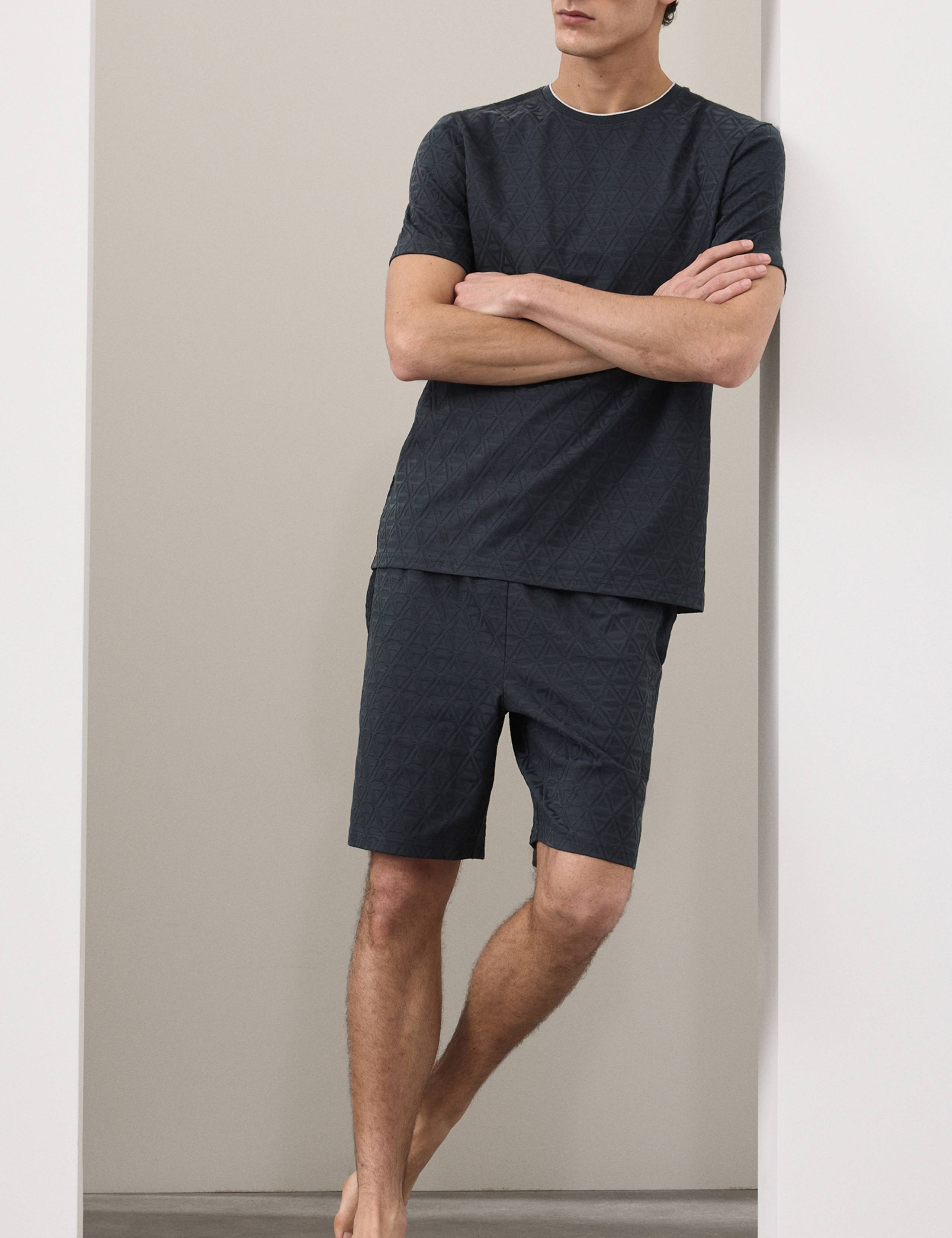 Cotton Rich Jacquard Pyjama Shorts