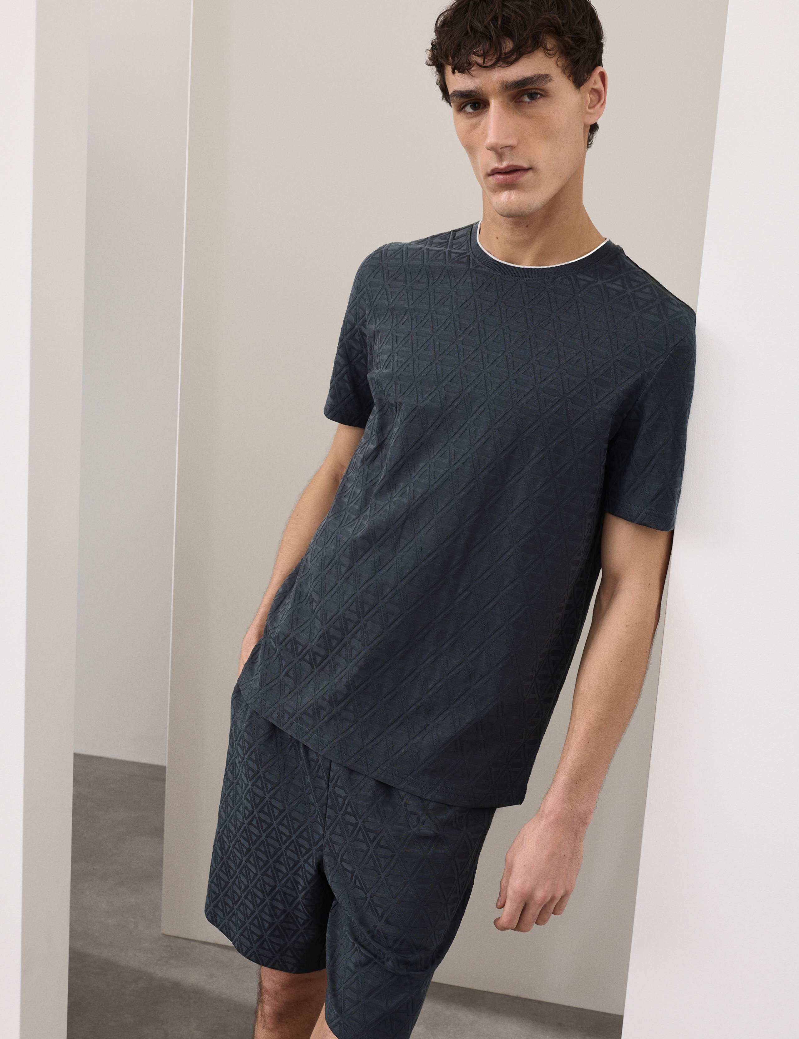 Cotton Rich Textured Loungewear Top