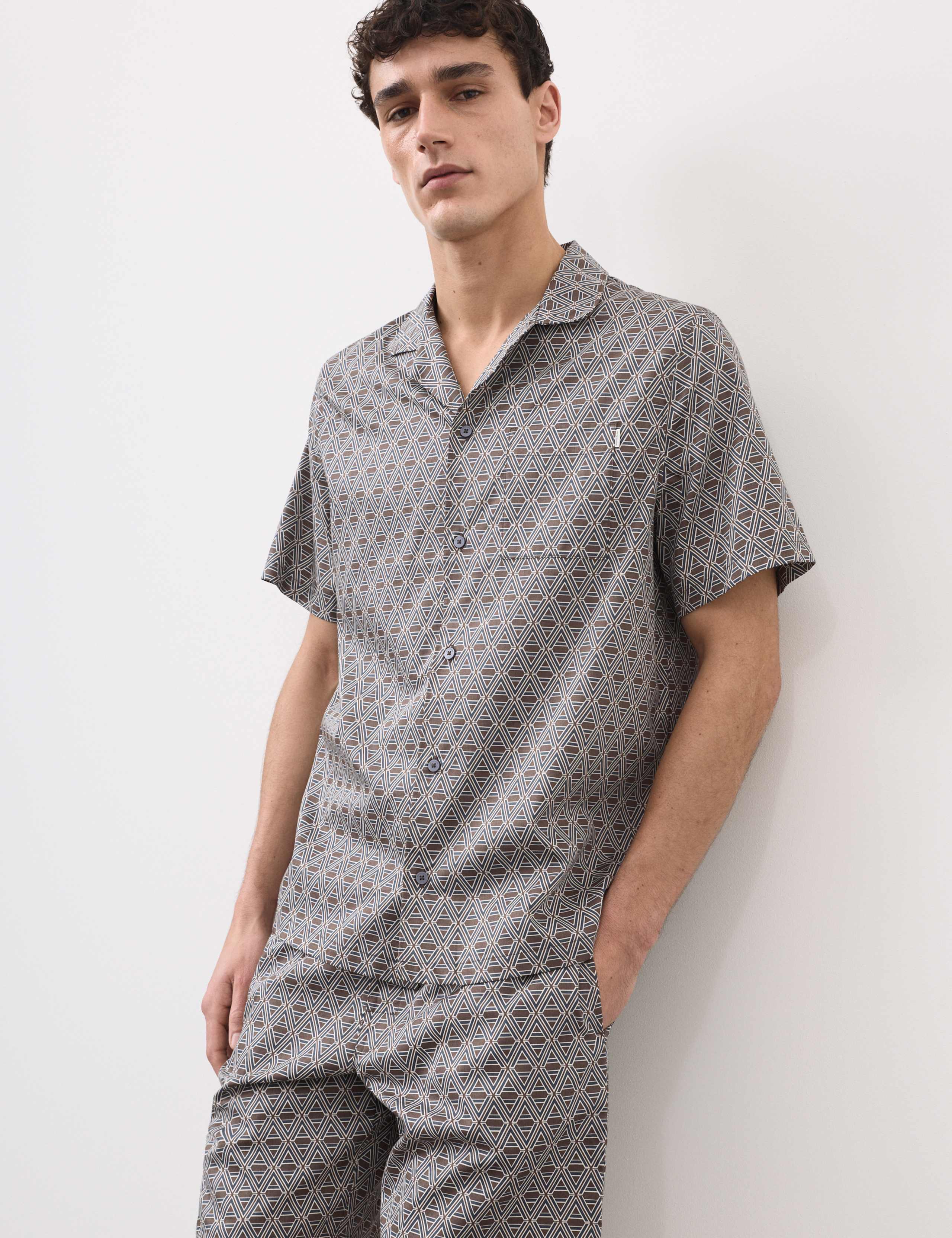 Cotton Rich Printed Pyjama Top