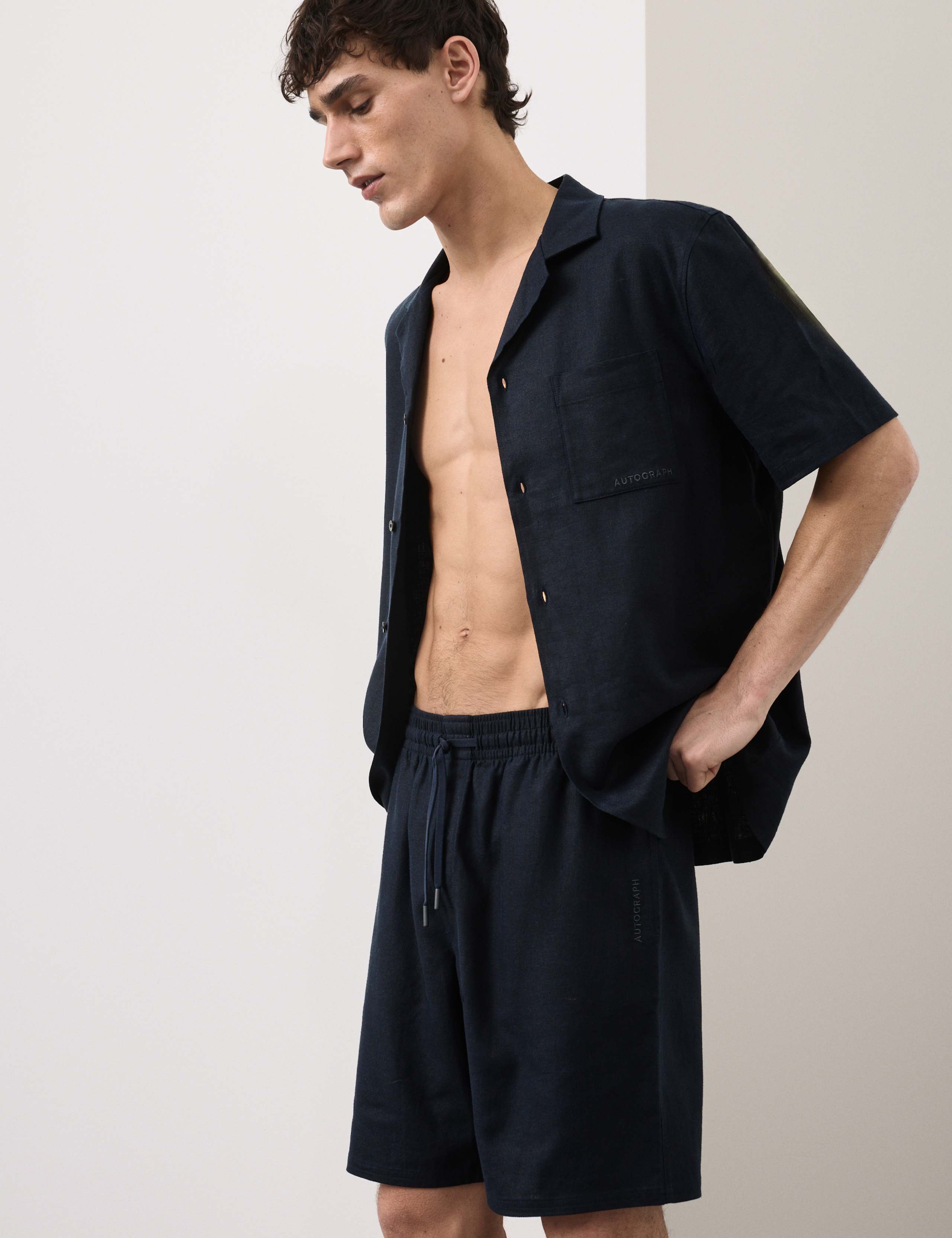 Linen Rich Pyjama Shorts