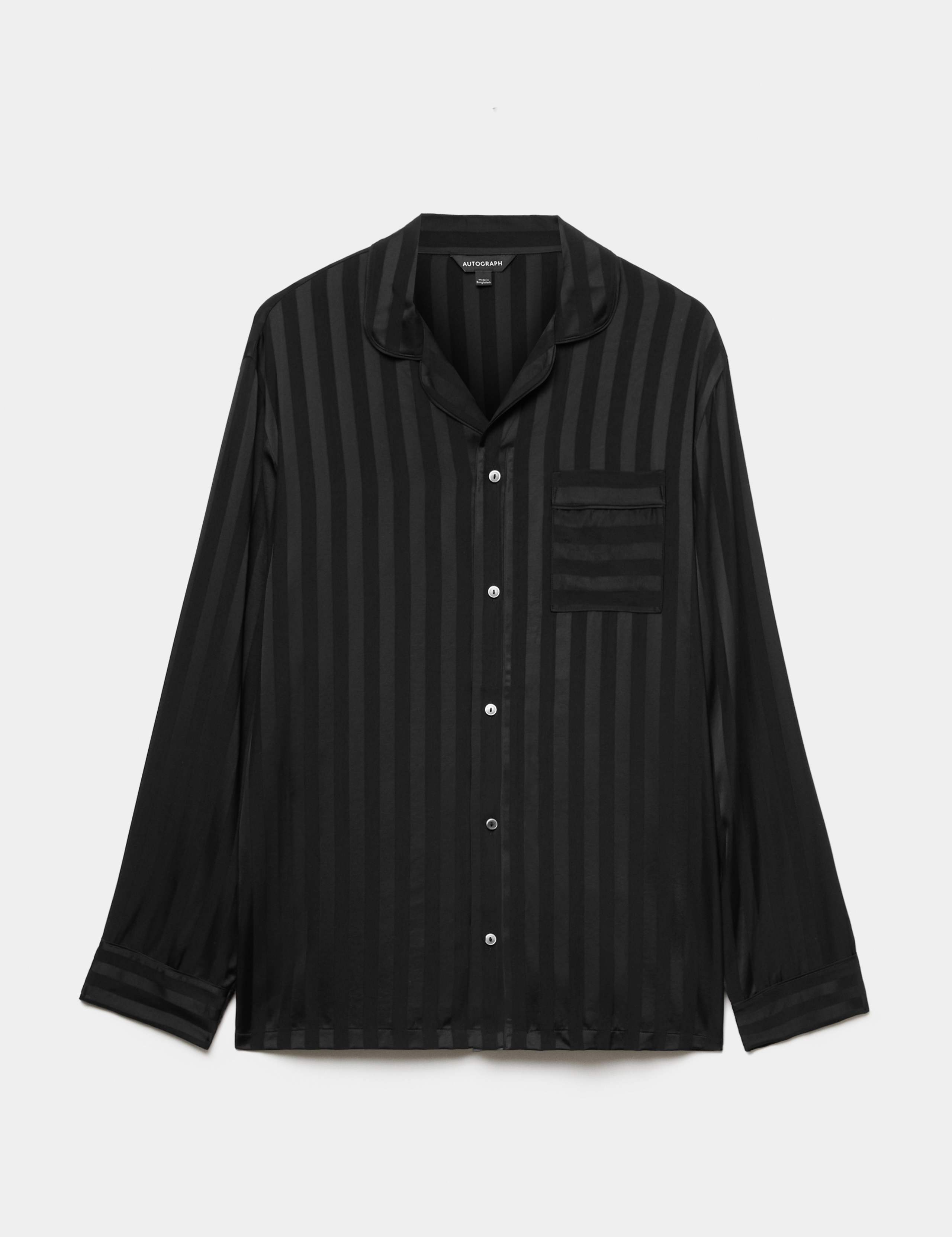 Satin Striped Woven Pyjama Top