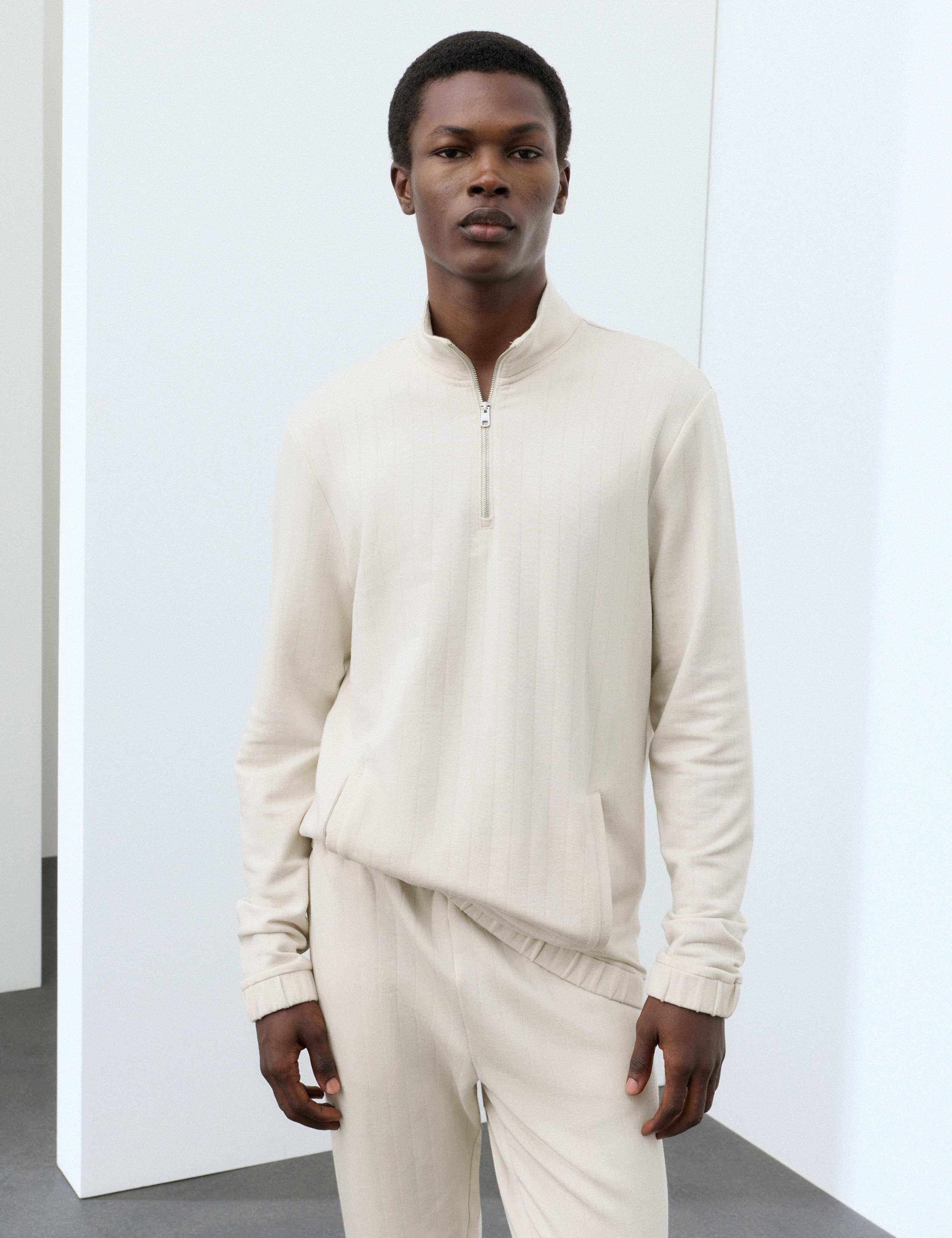 Modal Drop Needle Half Zip