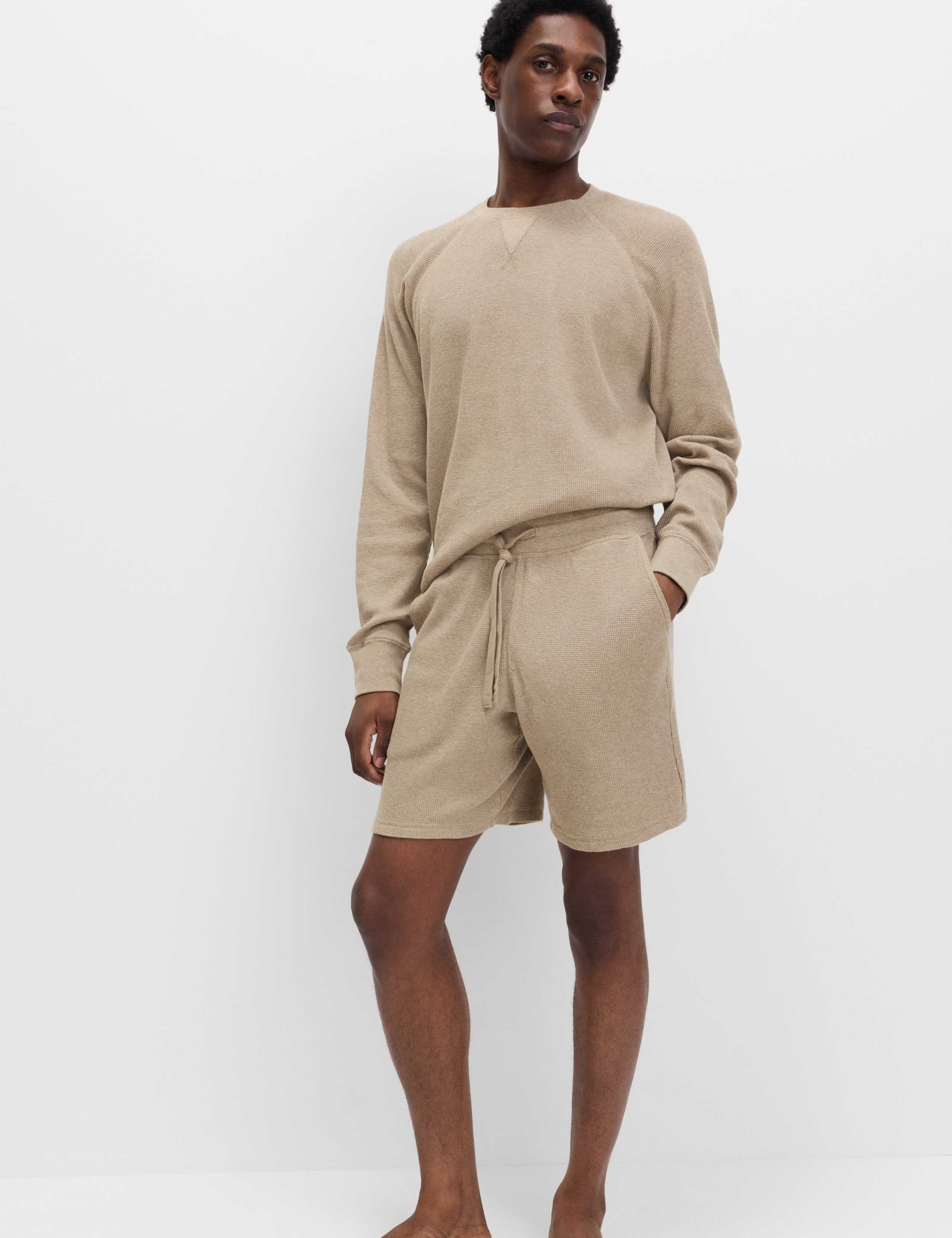 Pure Cotton Waffle Loungewear Shorts