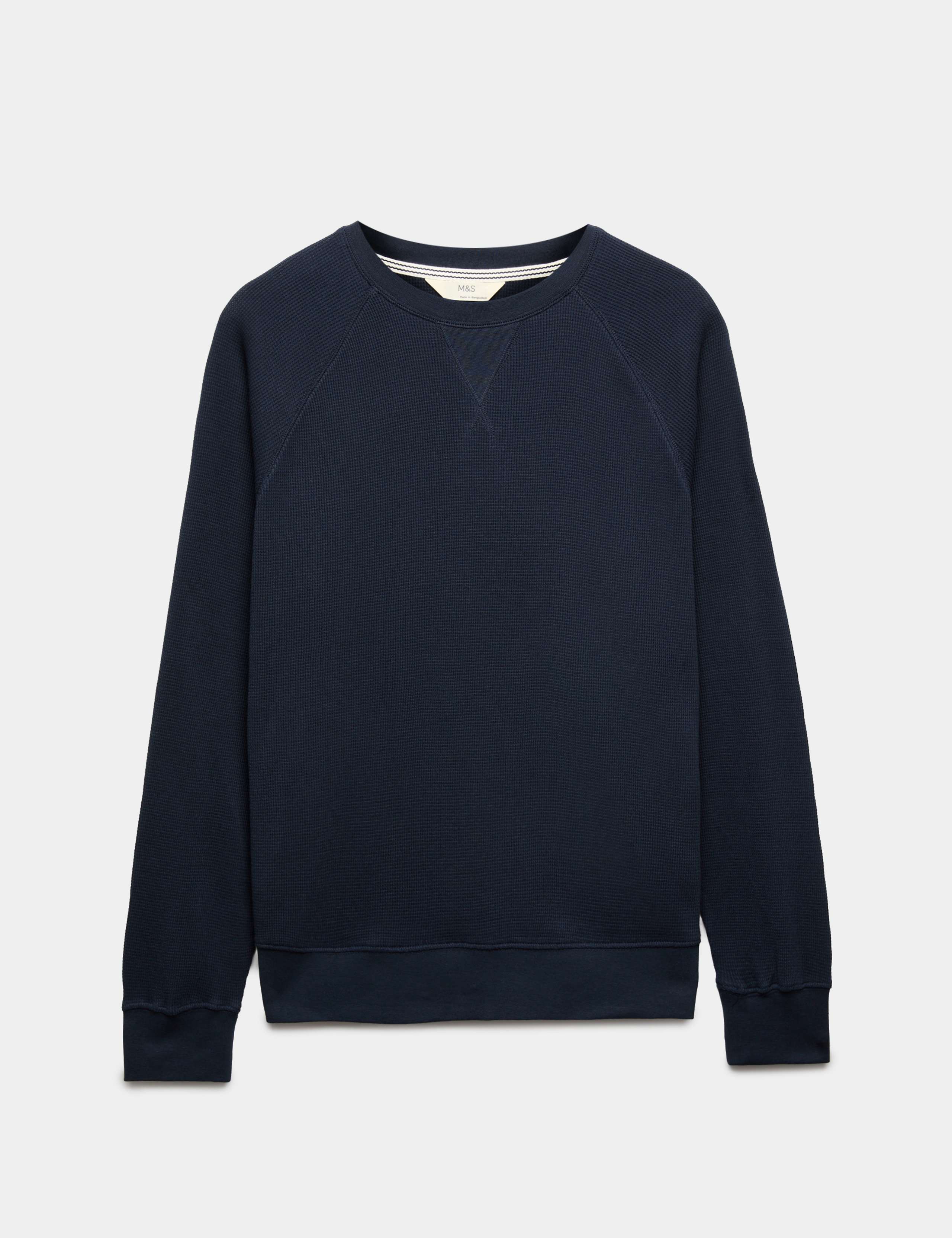 Pure Cotton Waffle Loungewear Sweatshirt