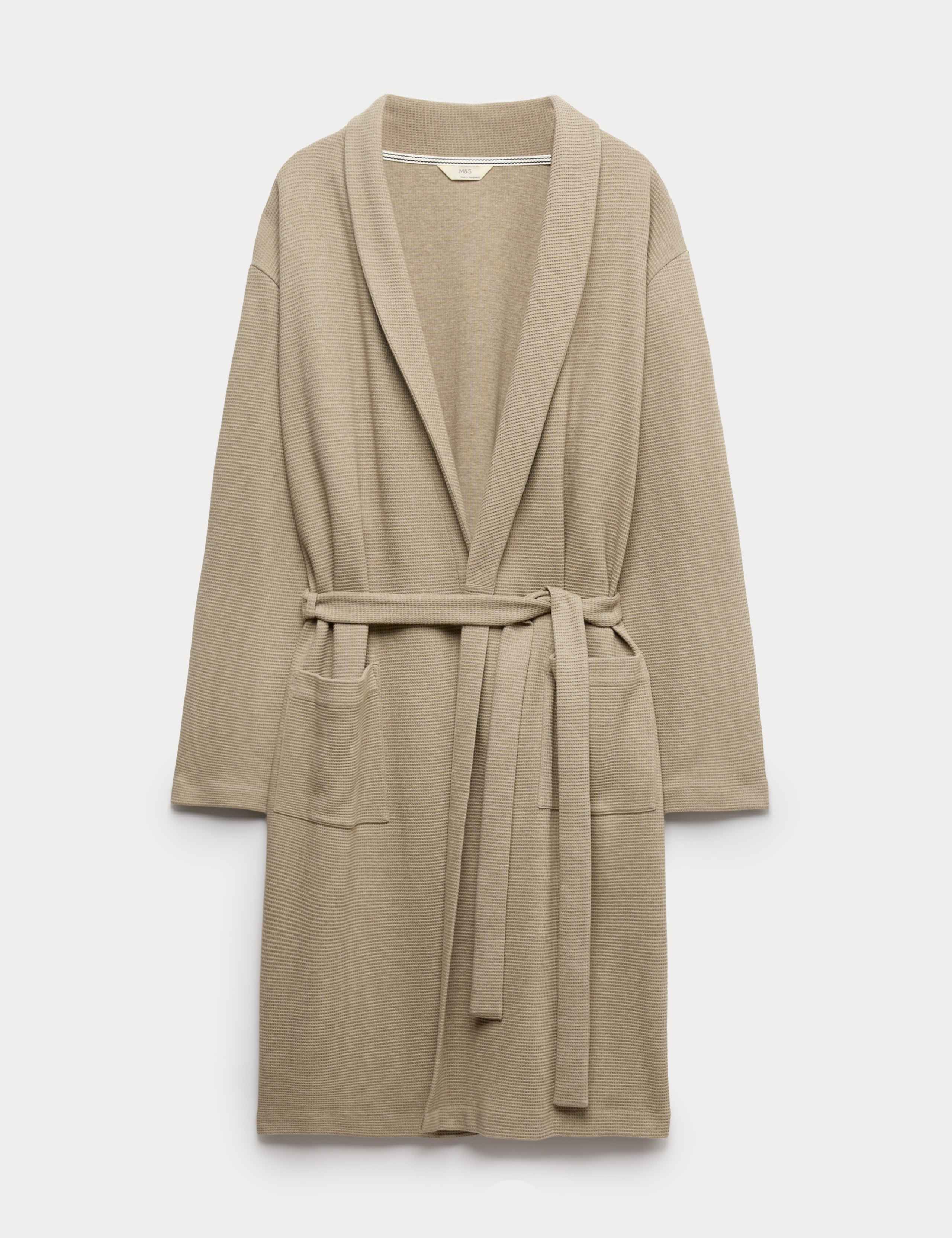 Pure Cotton Waffle Lightweight Dressing Gown