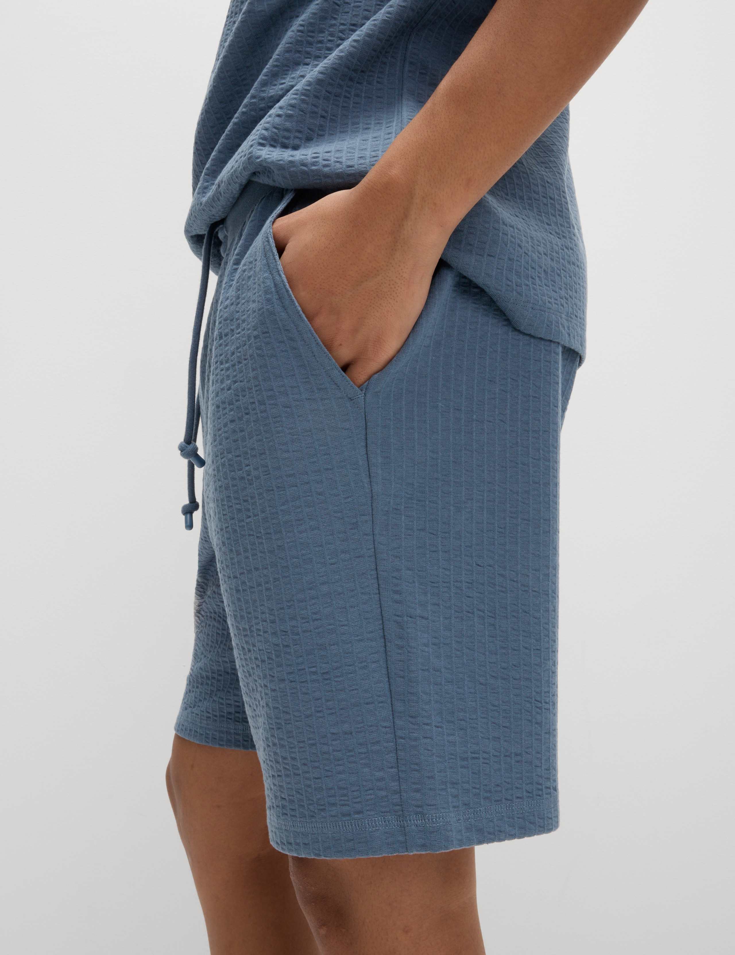 Cotton Rich Striped Lounge Shorts