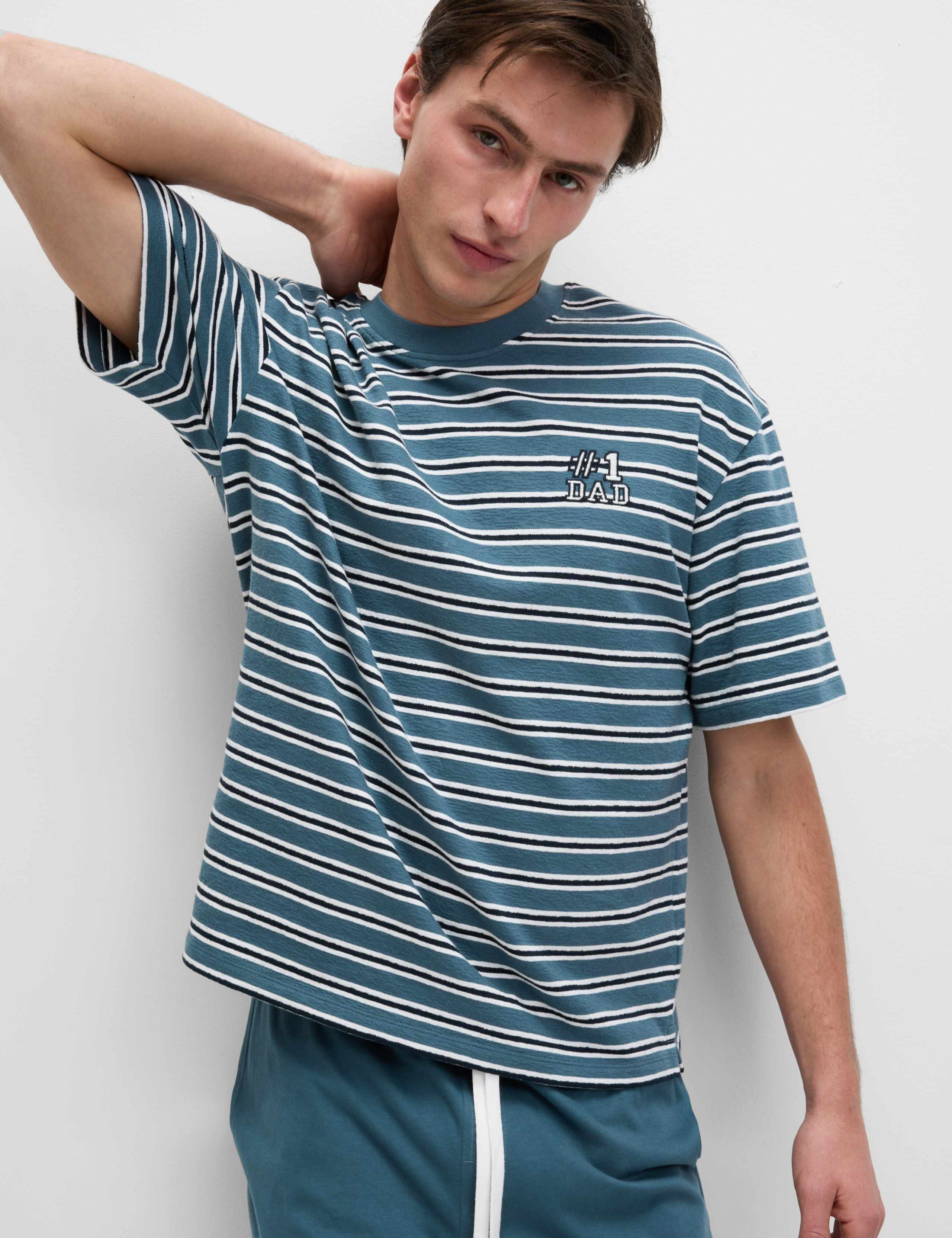 Pure Cotton Striped #1 Dad Pyjama Set