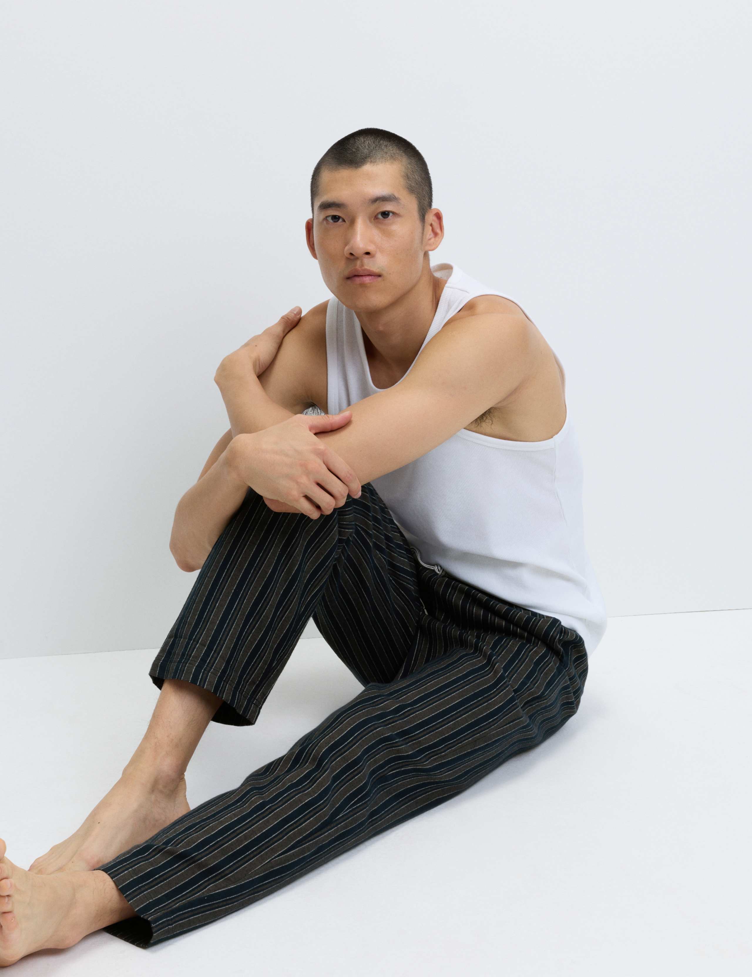 Pure Cotton Striped Loungewear Bottoms