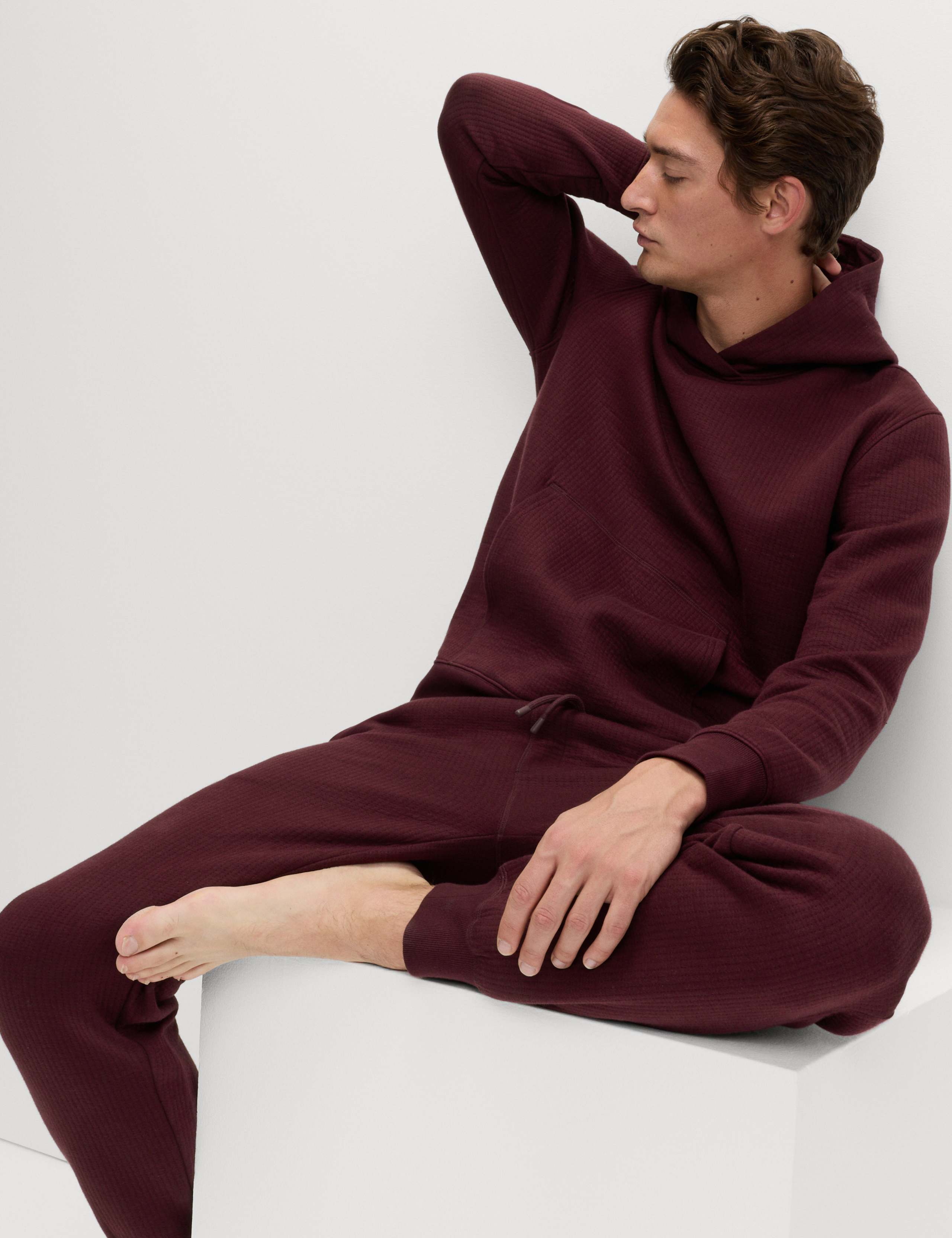 Cotton Rich Quilted Ribbed Joggers
