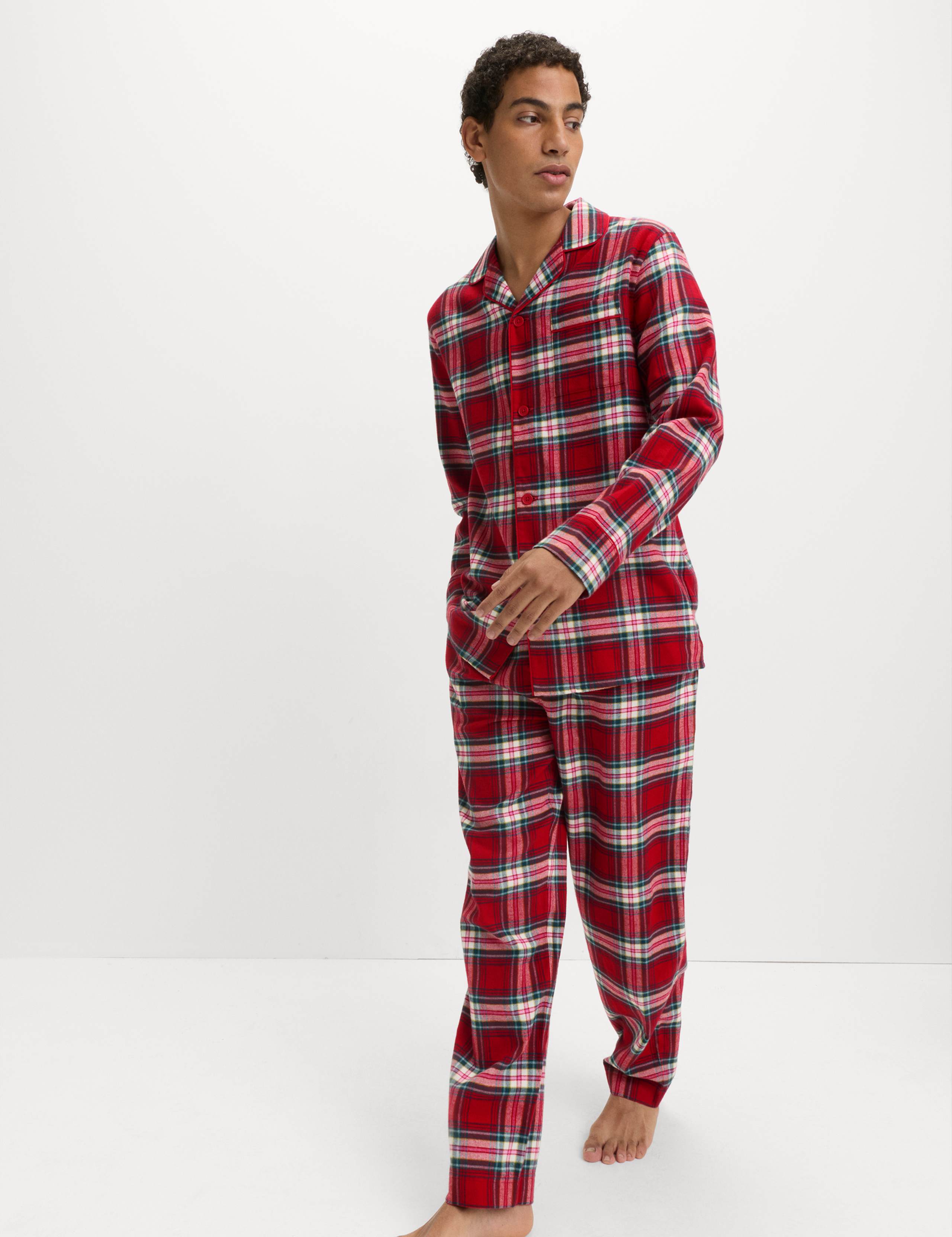 Pure Cotton Christmas Checked Pyjama Set