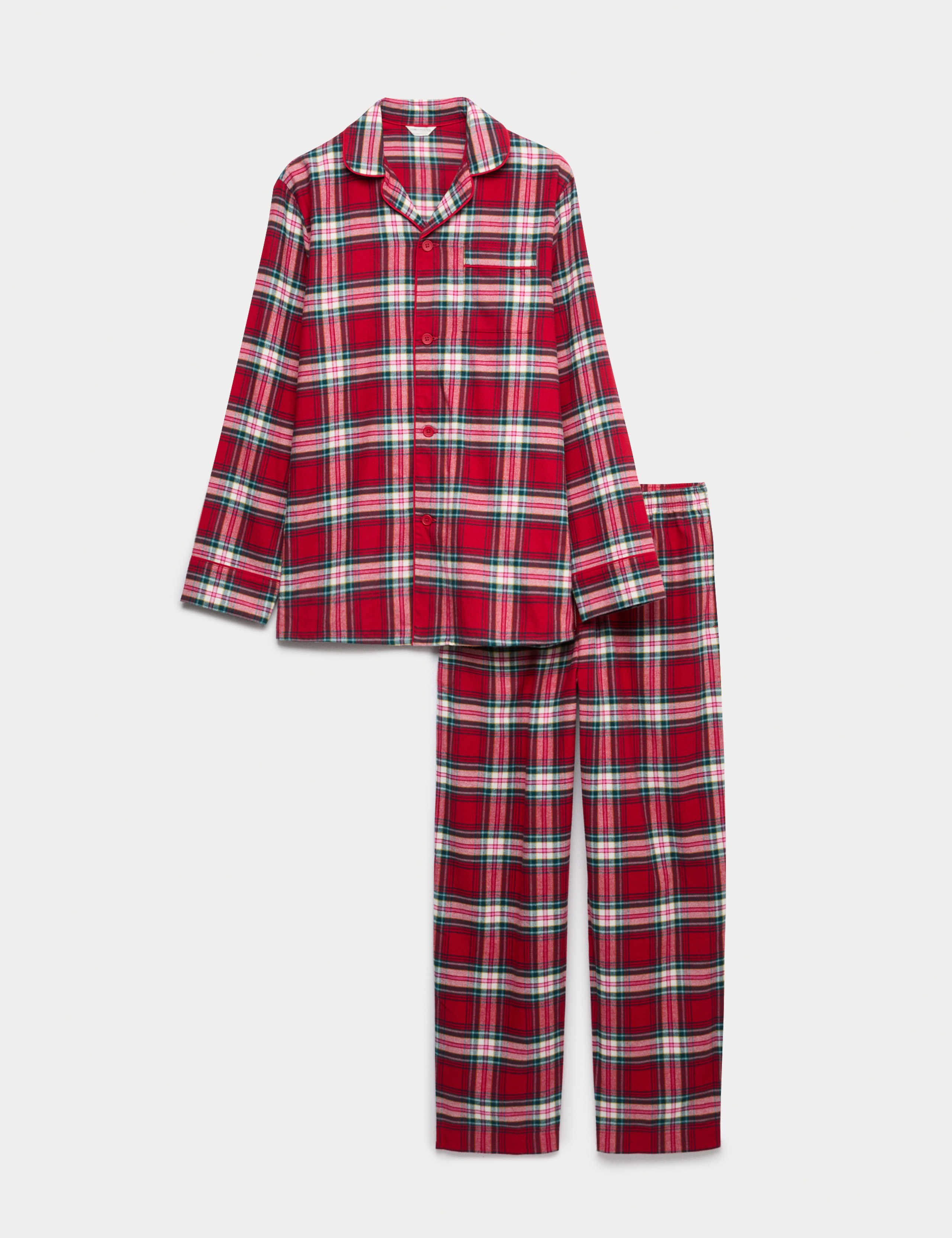 Pure Cotton Christmas Checked Pyjama Set