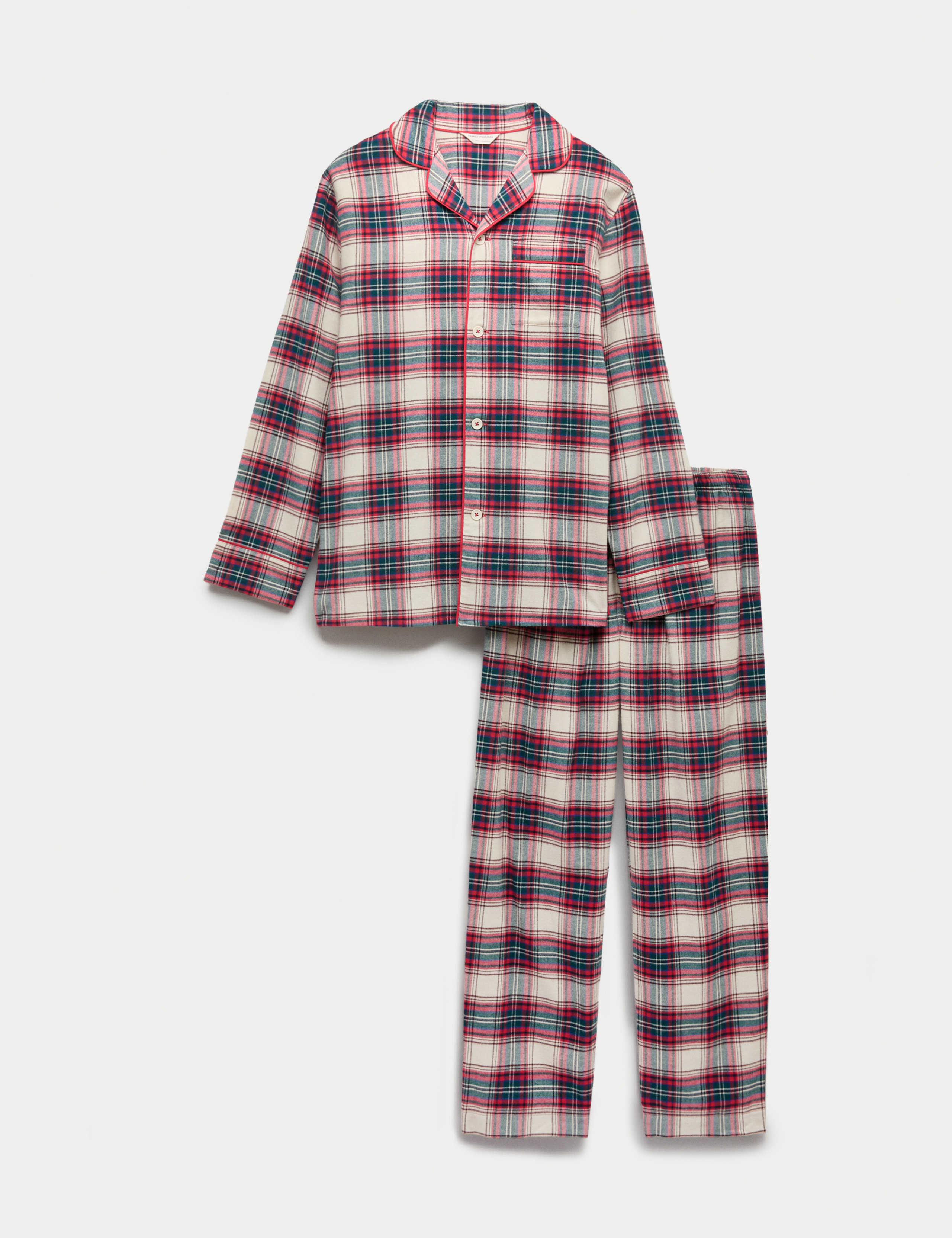 Pure Cotton Christmas Checked Pyjama Set